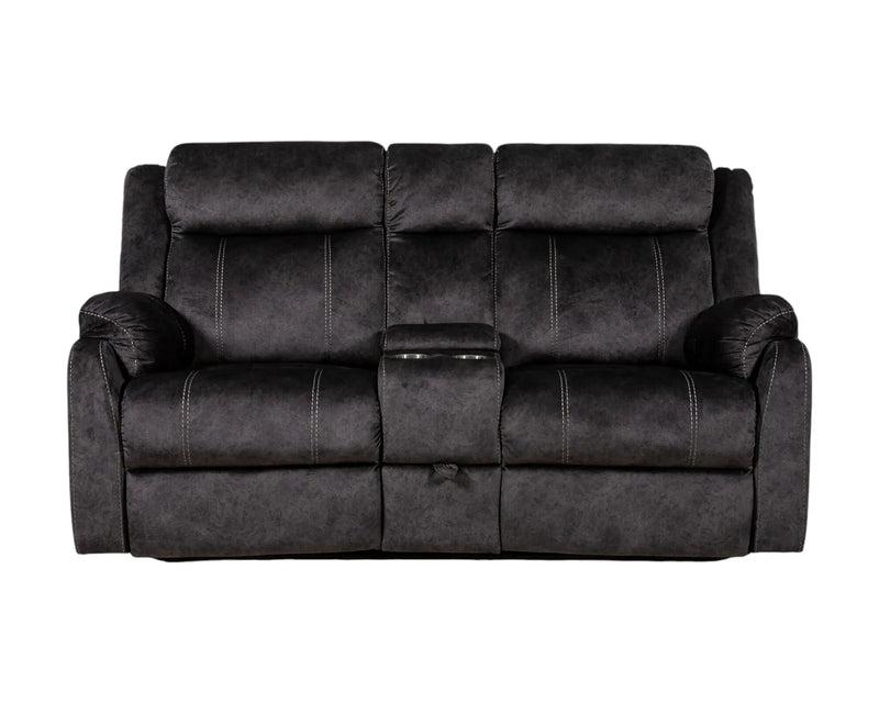 70" Dark Gray Microfiber Manual Reclining Loveseat With Storage Homeroots Living Room