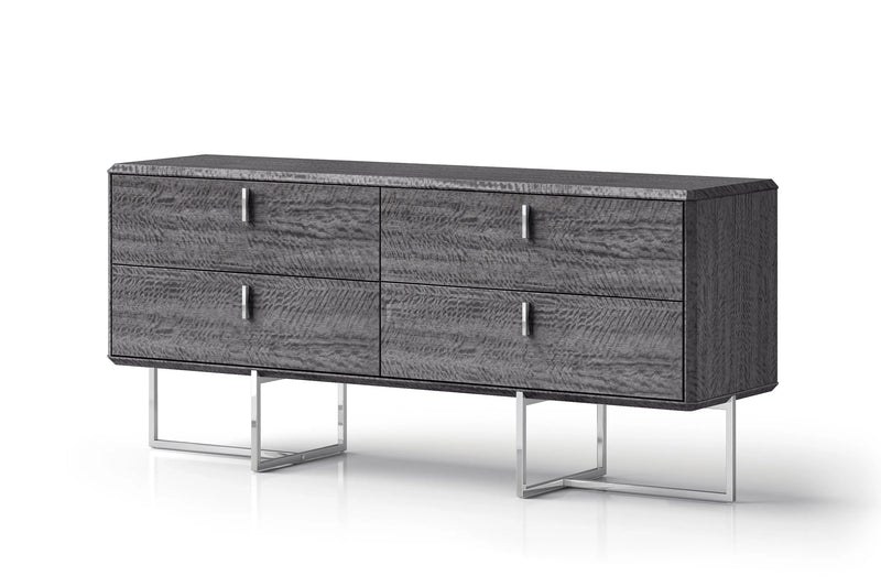 70" Gray Wood Four Drawer Double Dresser - GreatEagleInc