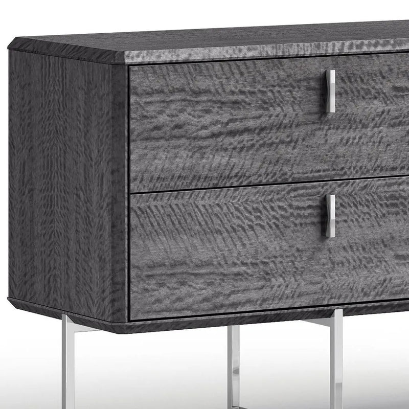 70" Gray Wood Four Drawer Double Dresser - GreatEagleInc