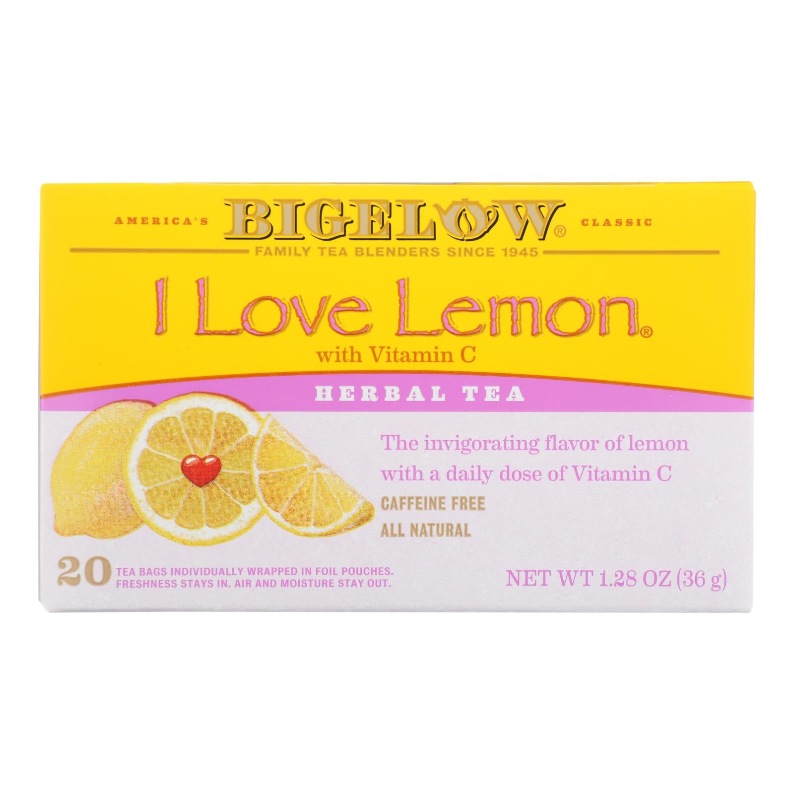 Bigelow Tea I Love Lemon Herb Tea - Case Of 6 - 20 Bag - Eco-Friendly Home & Grocery