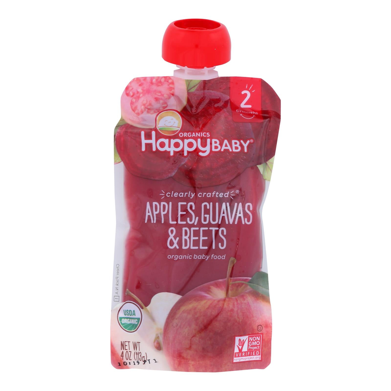 Happy Baby Happy Baby Clearly Crafted - Apples - Guavas And Beets - Case Of 16 - 4 Oz. - GreatEagleInc