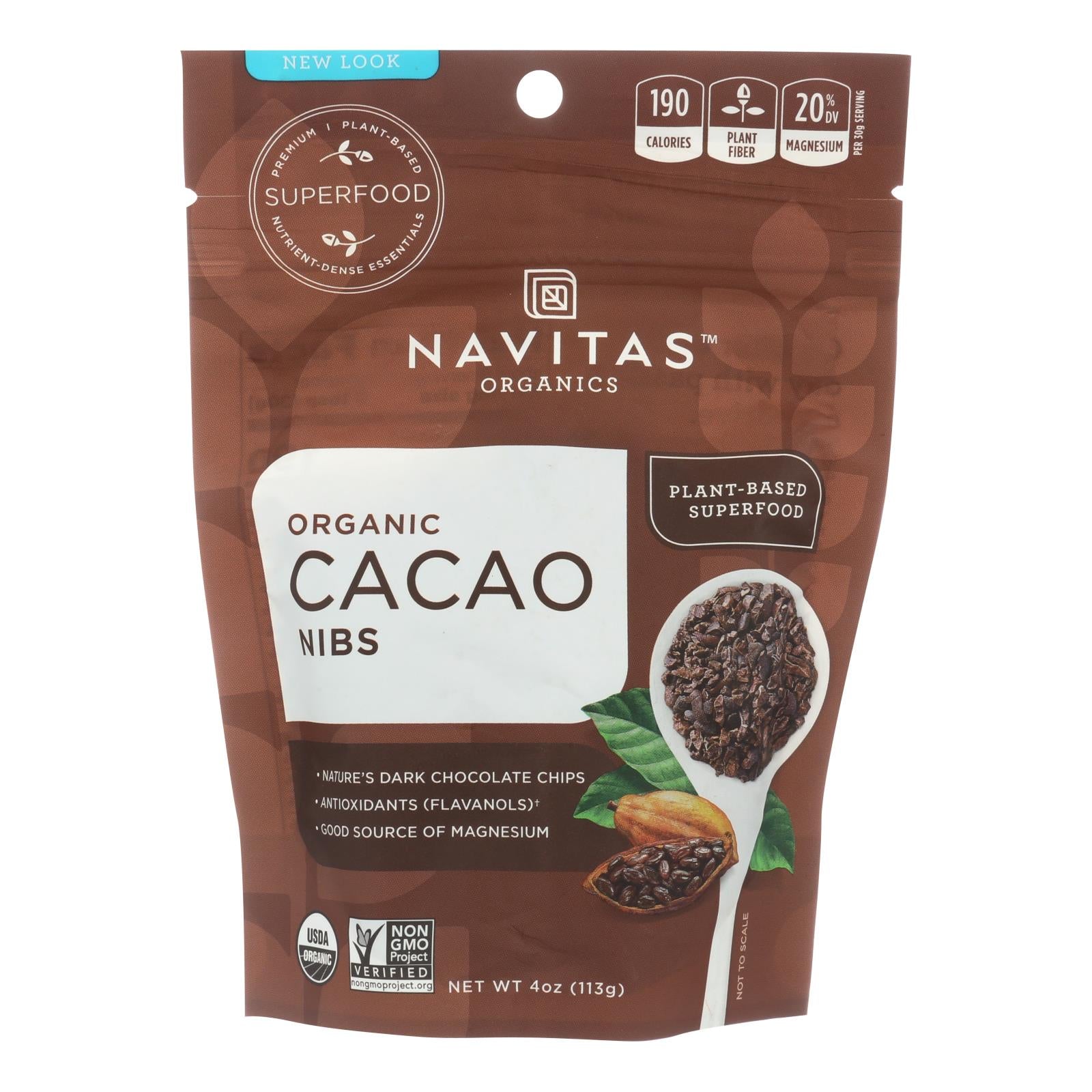 Navitas Naturals Cacao Nibs - Organic - Raw - 4 Oz - Case Of 12 - GreatEagleInc