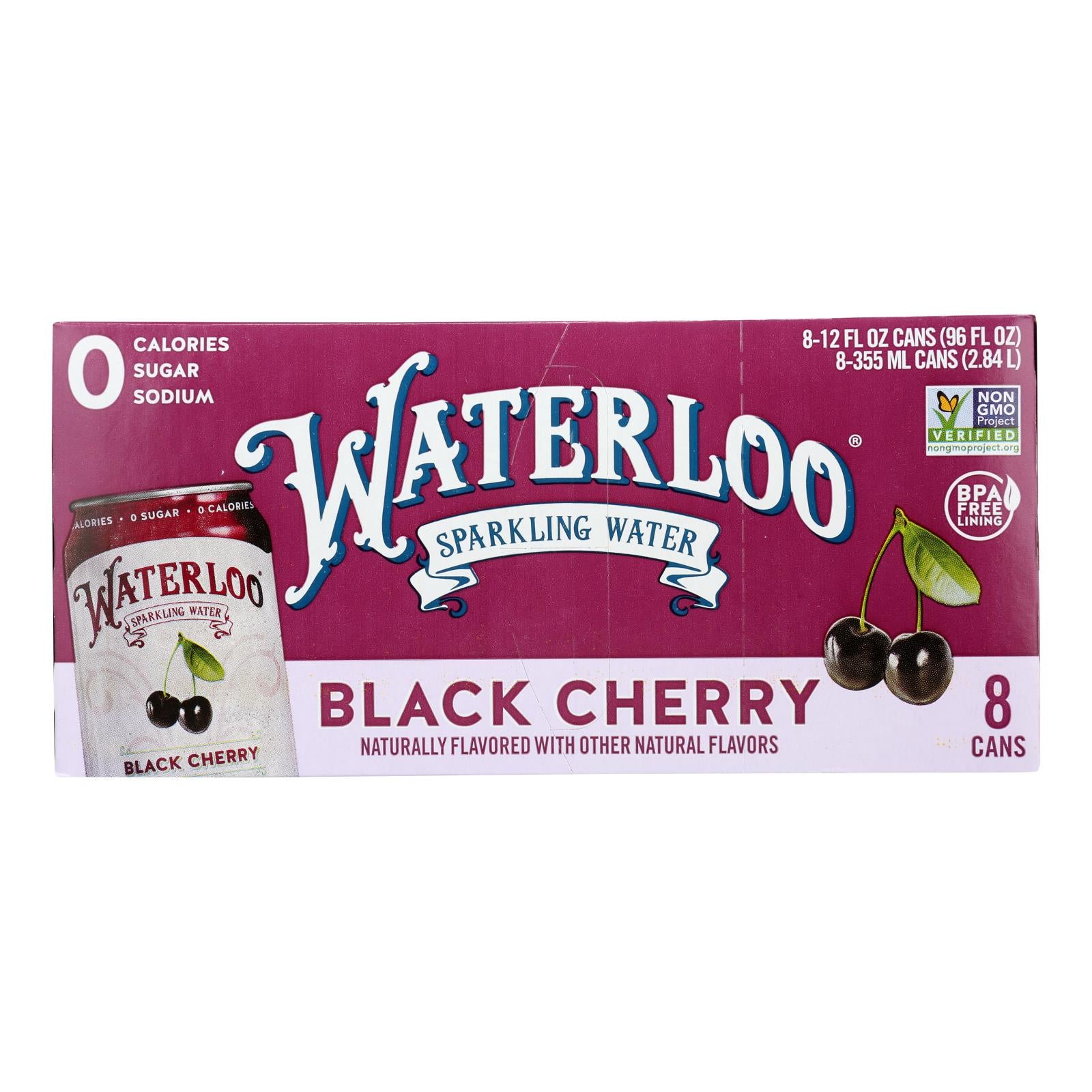 Waterloo - Sparkling Water Black Cherry - Case Of 3 - 8/12 Fz - GreatEagleInc