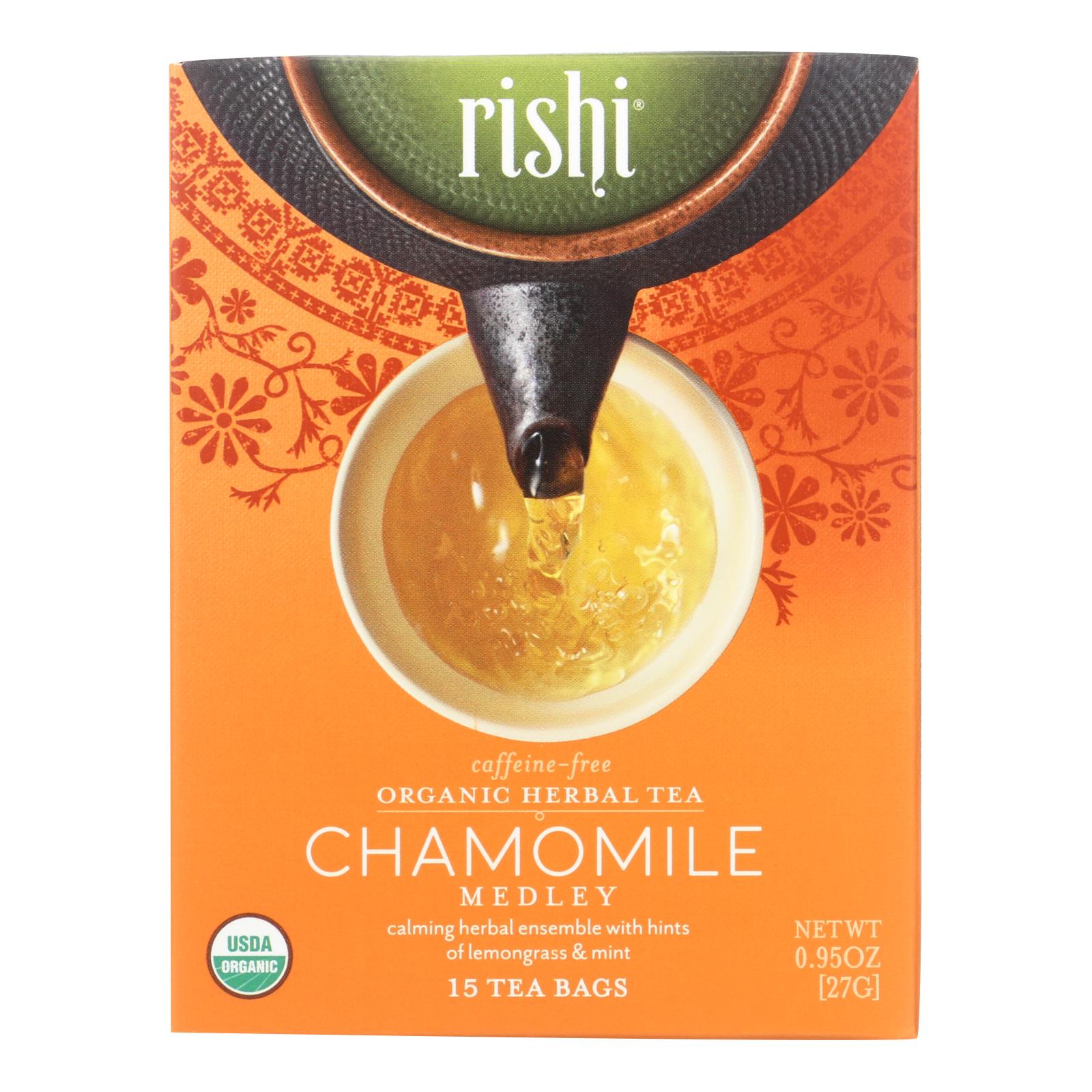 Rishi Herbal Blend - Chamomile Medley - Case Of 6 - 15 Bags - GreatEagleInc