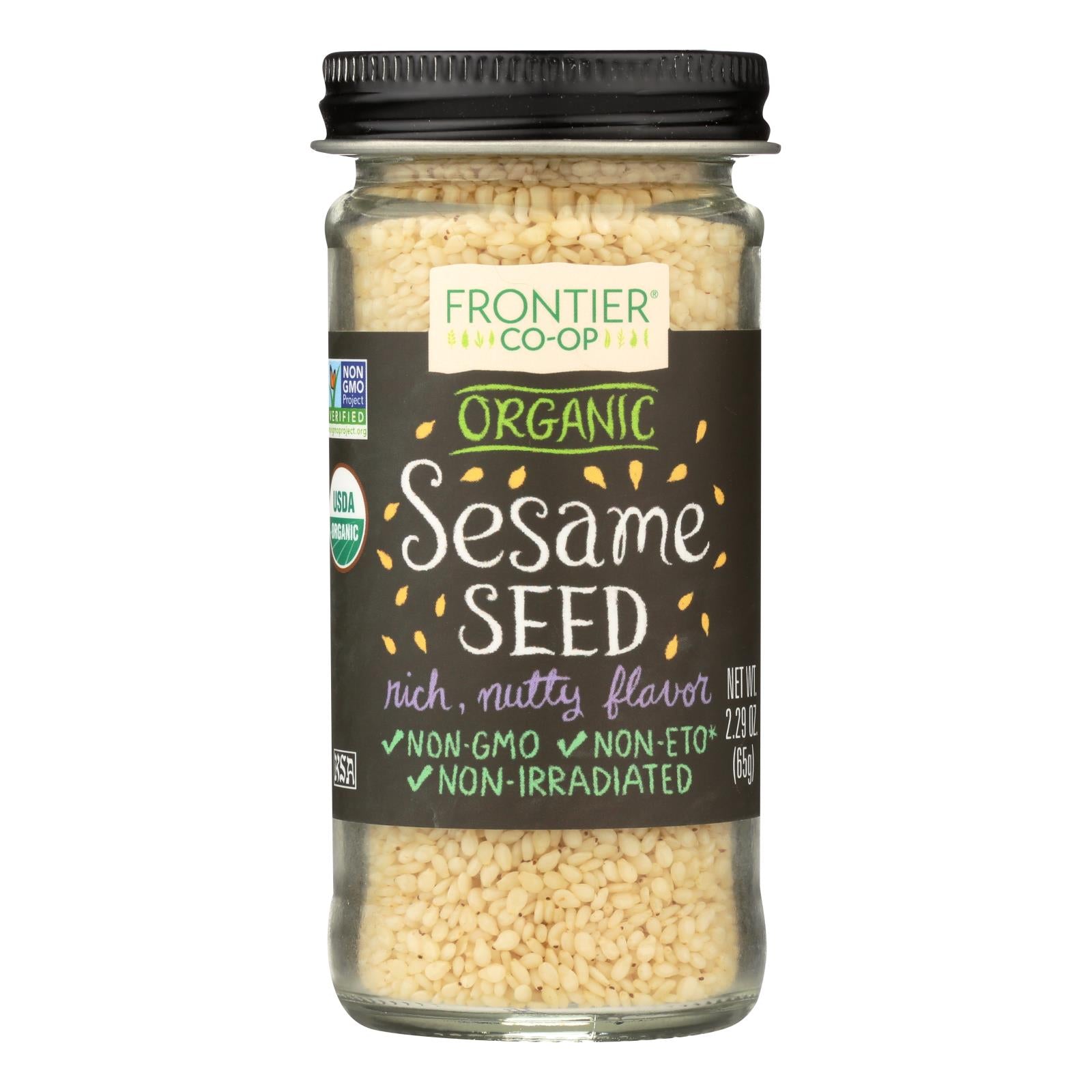 Frontier Herb Sesame Seeds - Organic - Whole - Hulled - 2.32 Oz - GreatEagleInc