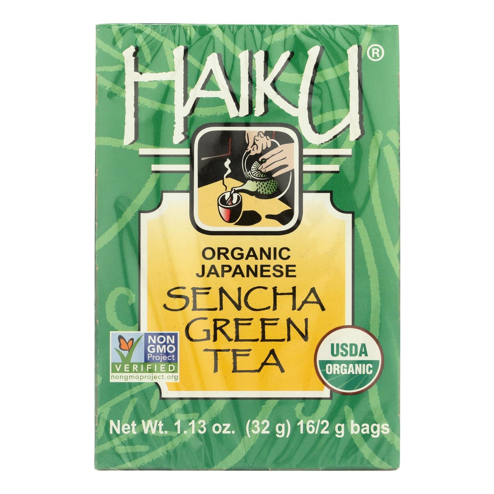 Haiku Green Tea - Sencha - Case Of 6 - 16 Bags - GreatEagleInc