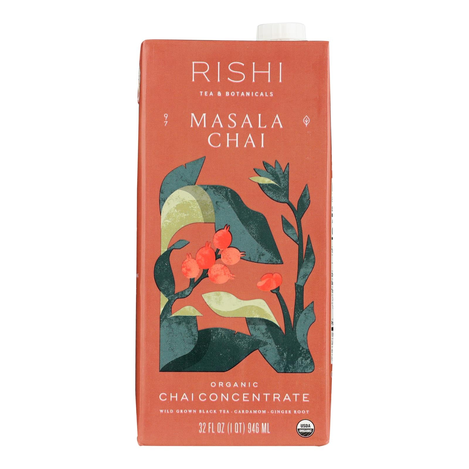 Rishi Masala Chai Concentrate - Case Of 12 - 32 Fl Oz - GreatEagleInc