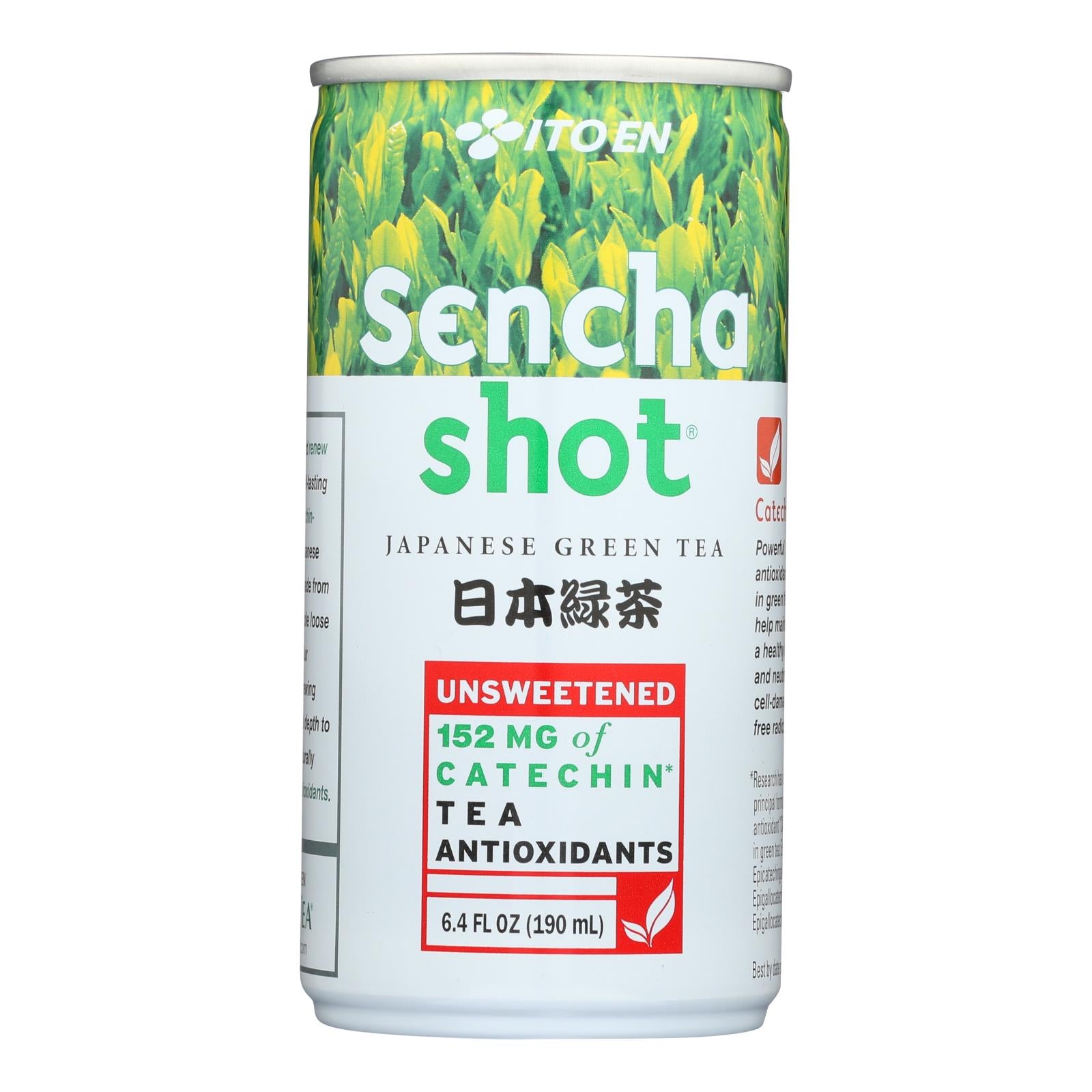 Ito En Unsweetened Japanese Green Tea Sencha Shot- Case Of 30 - 6.4 Oz - Eco-Friendly Home & Grocery