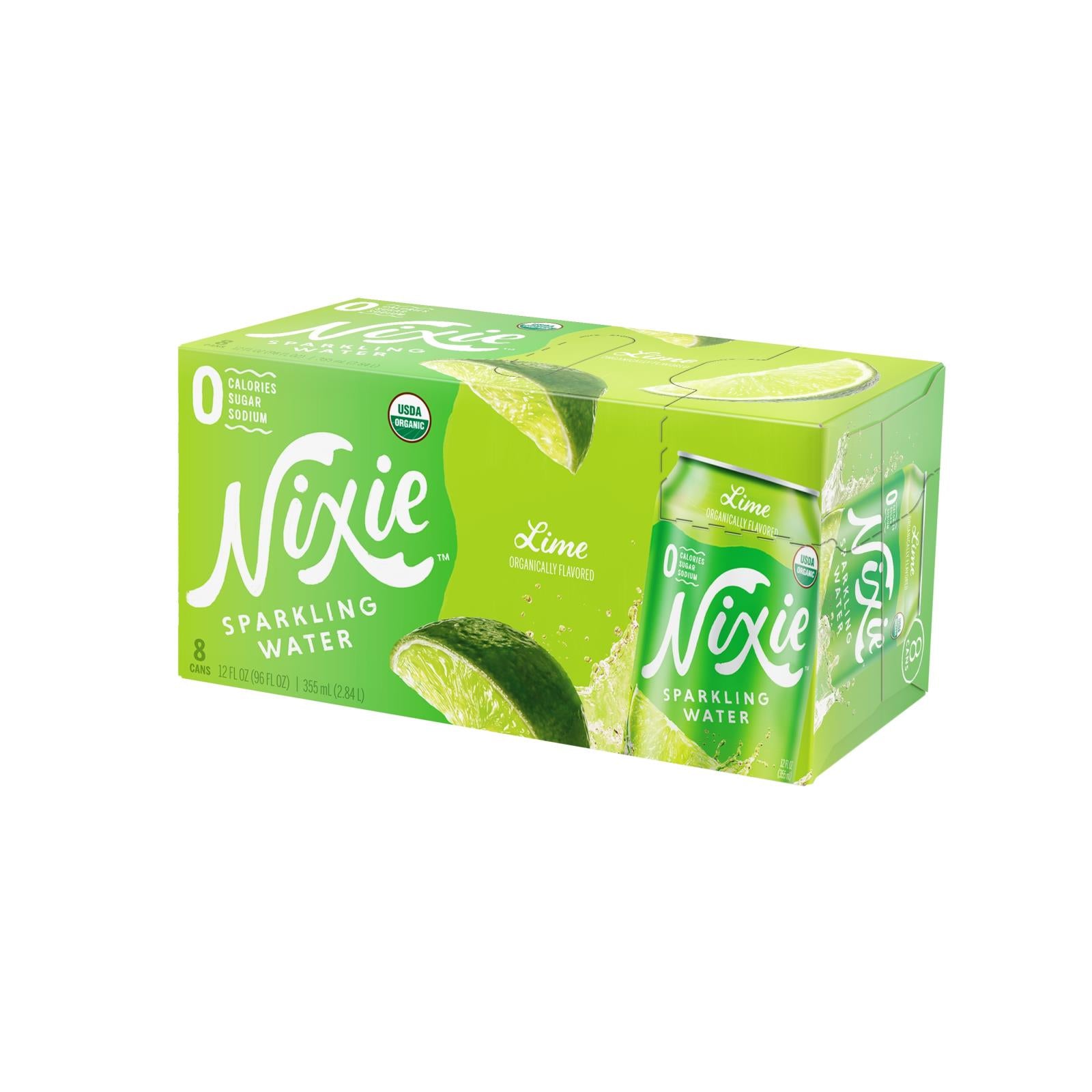 Nixie Sparkling Water - Sparkling Water Lime - Case Of 3 - 8/12 Fz - GreatEagleInc