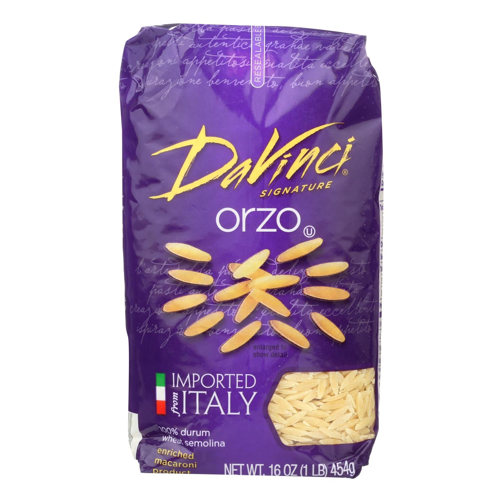 Davinci - Orzo Pasta - Case Of 12 - 1 Lb. - Eco-Friendly Home & Grocery
