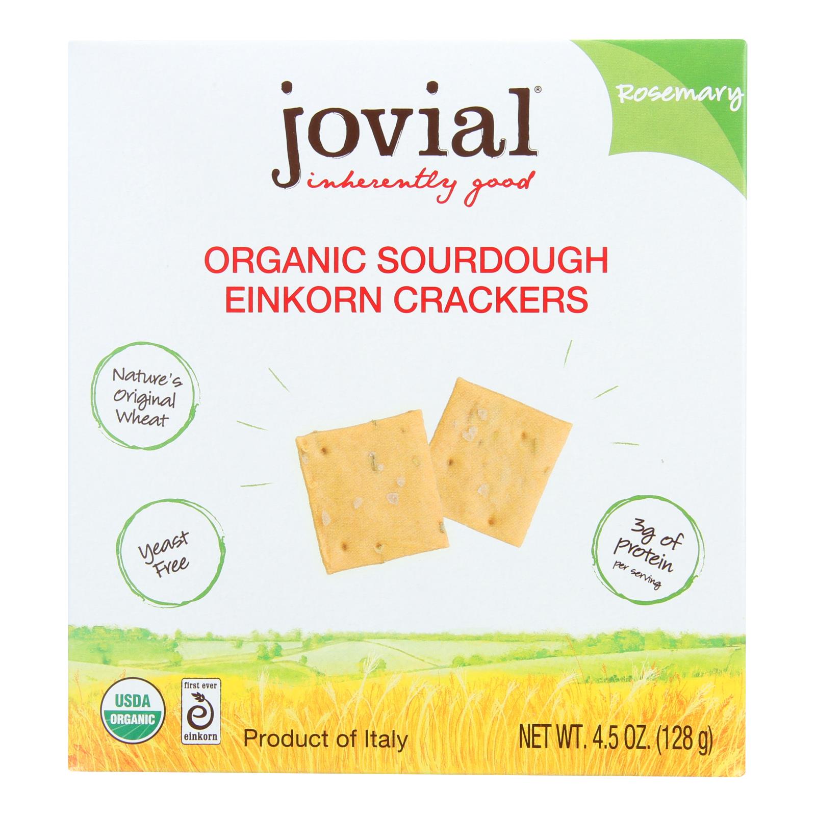 Jovial - Sourdough Einkorn Crackers - Rosemary - Case Of 10 - 4.5 Oz. - GreatEagleInc