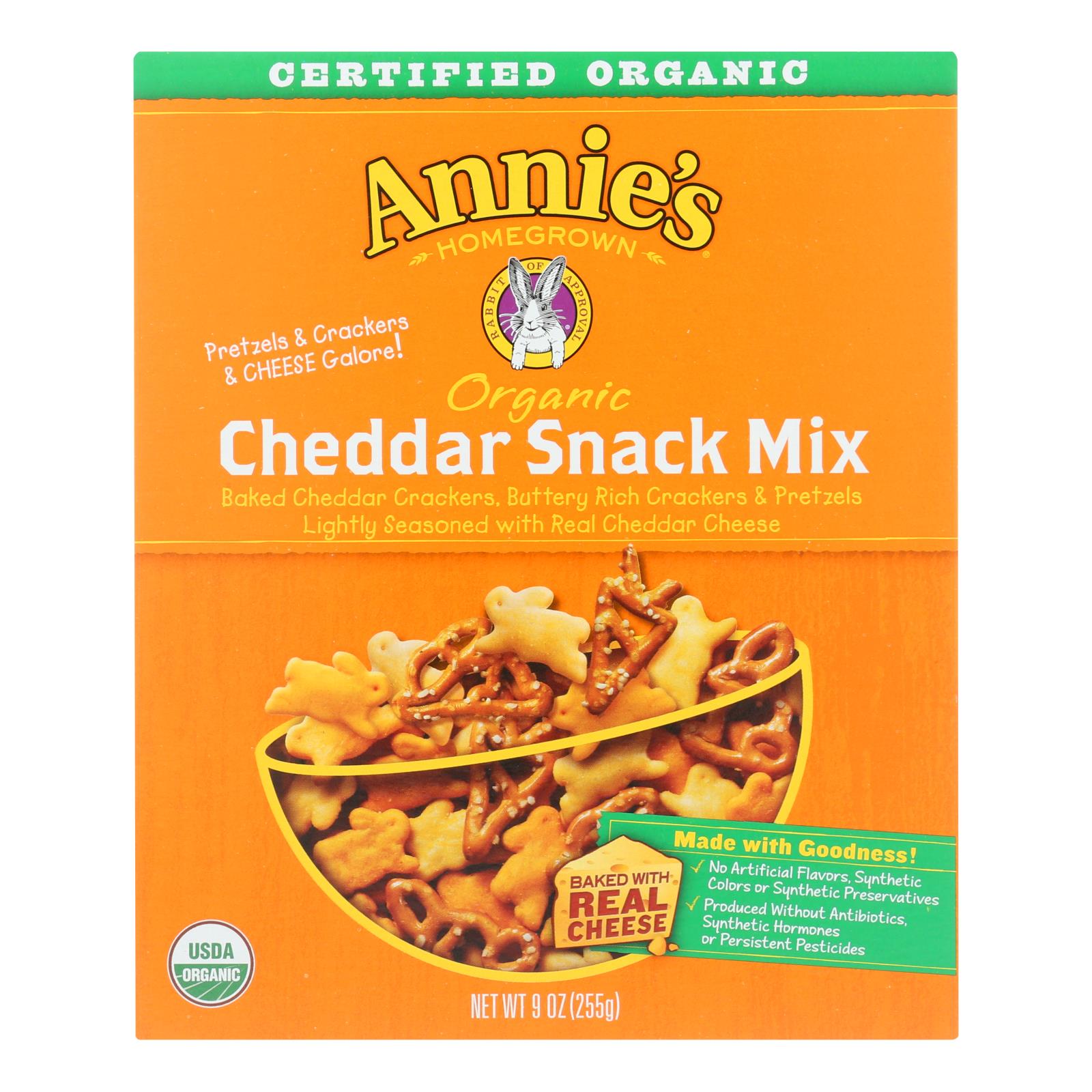 Annie's Homegrown Organic Bunnies Cheddar Snack Mix - Case Of 12 - 9 Oz. - GreatEagleInc