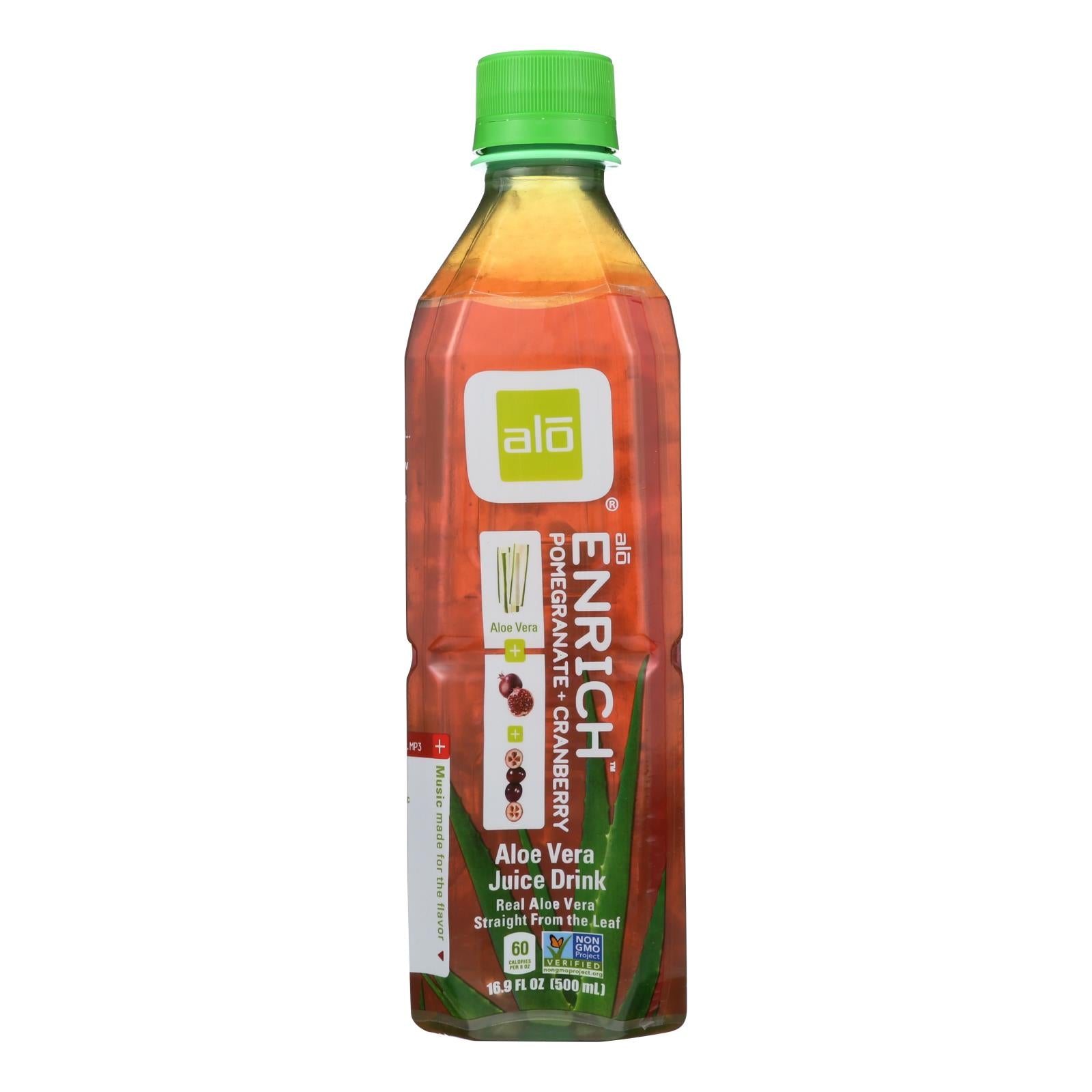 Alo Original Enrich Aloe Vera Juice Drink - Pomegranate And Cranberry - Case Of 12 - 16.9 Fl Oz. - GreatEagleInc