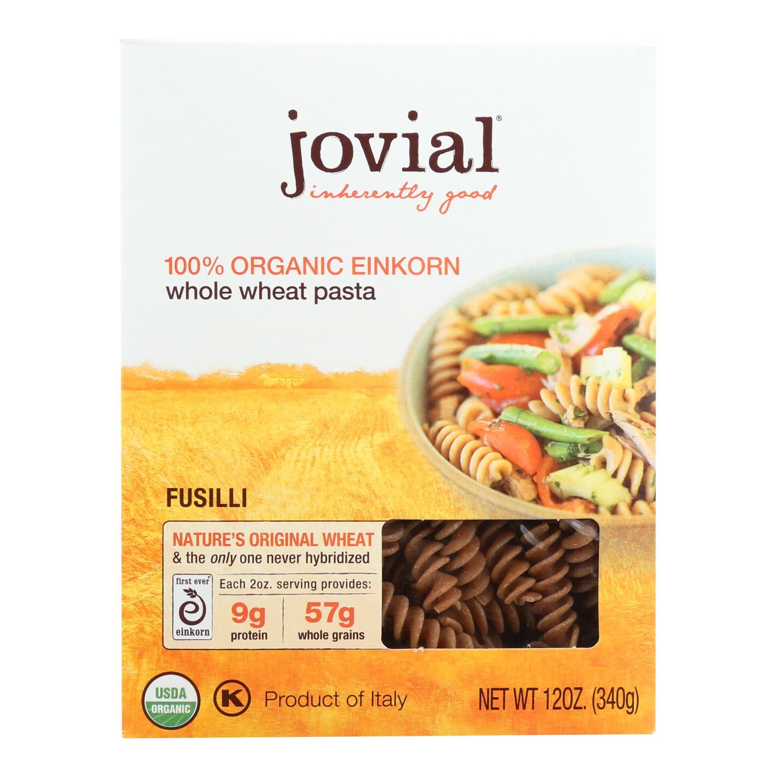 Jovial - Pasta - Organic - Whole Grain Einkorn - Fusilli - 12 Oz - Case Of 12 - GreatEagleInc