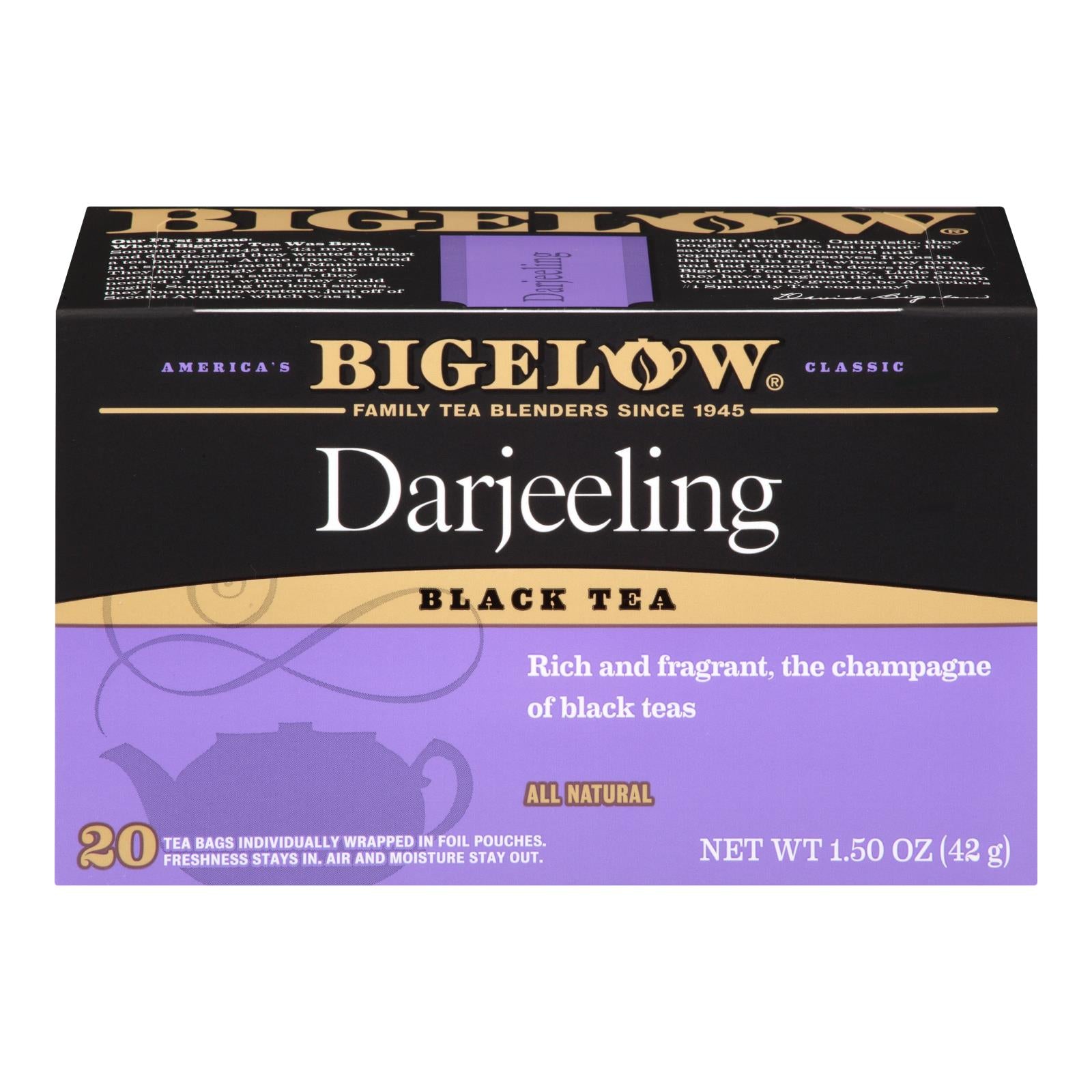 Bigelow Tea Darjeeling Black Tea - Case Of 6 - 20 Bags - GreatEagleInc