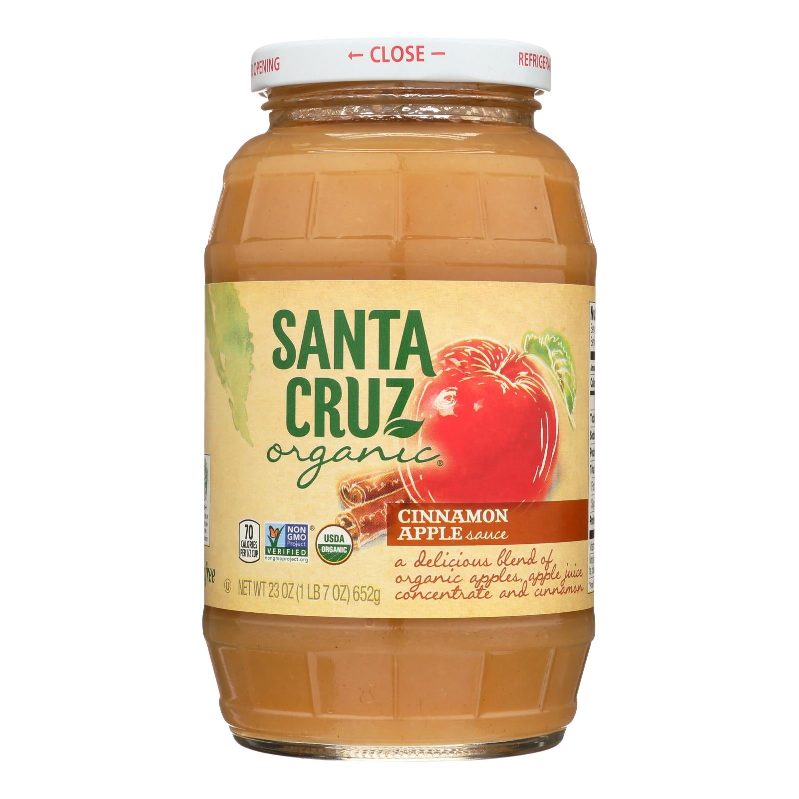 Santa Cruz Organic Apple Sauce - Cinnamon - Case Of 12 - 23 Oz. - GreatEagleInc