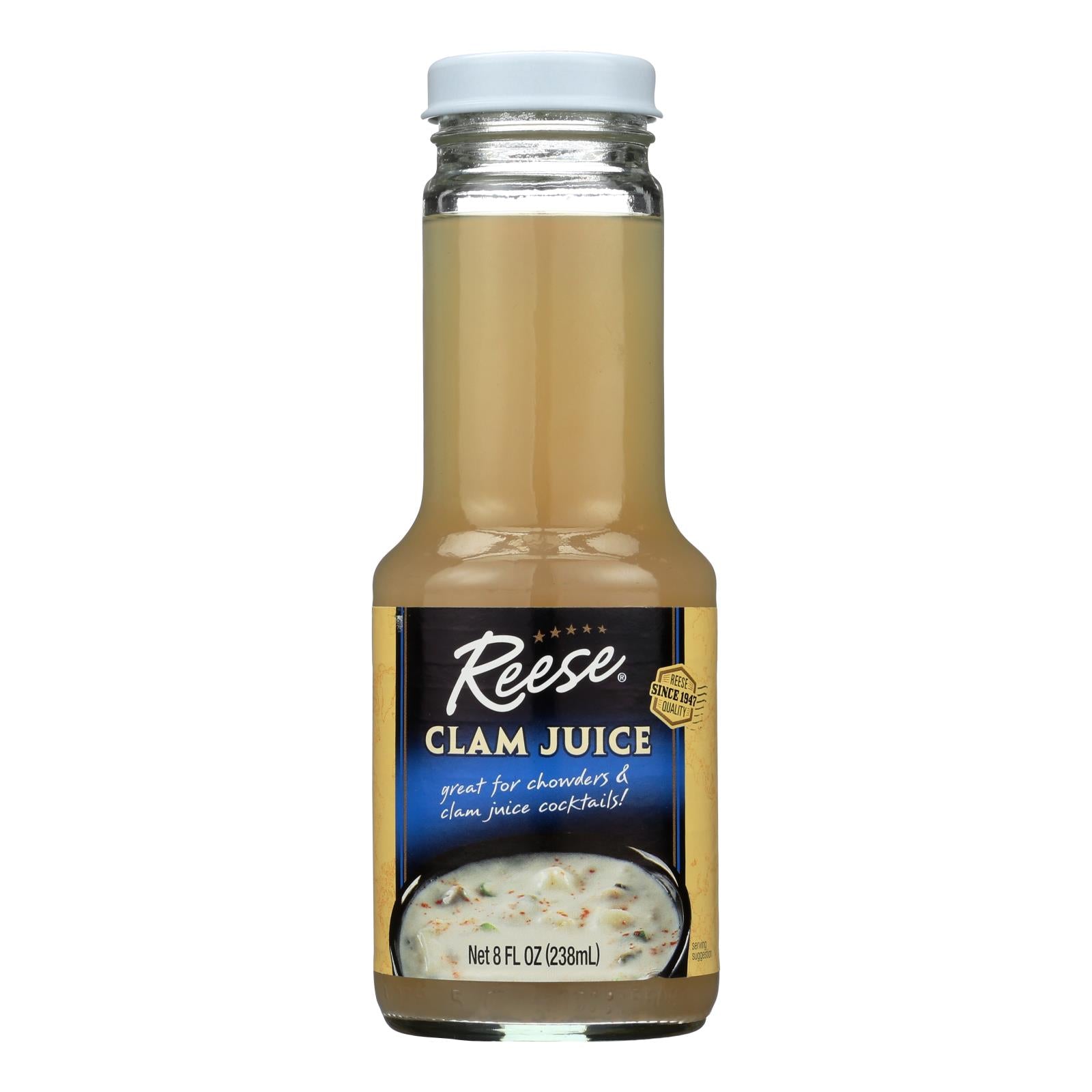 Reese Clam Juice Bottle - Case Of 6 - 8 Fl Oz. - Eco-Friendly Home & Grocery