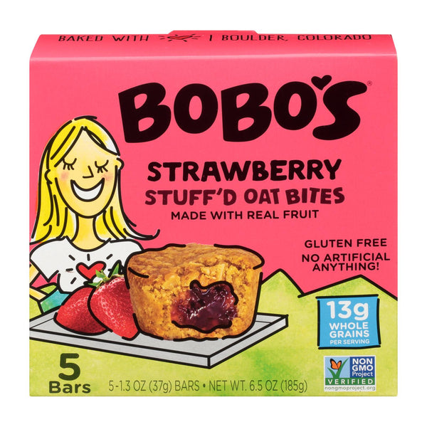 Bobo's Oat Bars - Stuffed Bites Strawberry - Case Of 6 - 6.5 Oz - GreatEagleInc