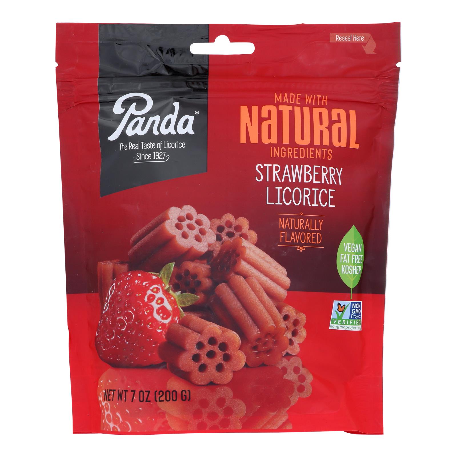 Panda Licorice - Licorice Strawberry Chews - Case Of 8-7 Oz - GreatEagleInc