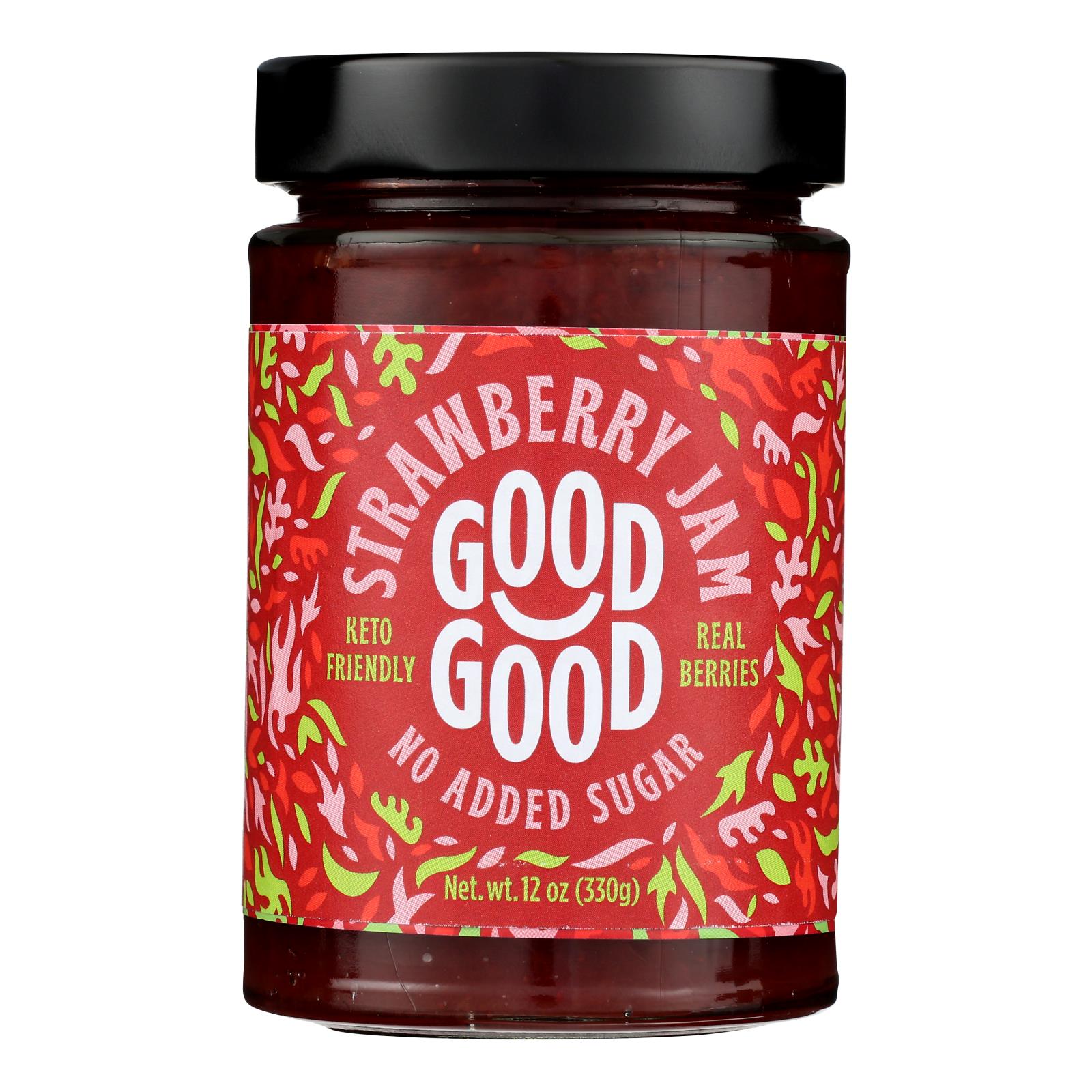 Good Good - Jam Strawberry No Sugar - Case Of 6-12 Oz - GreatEagleInc