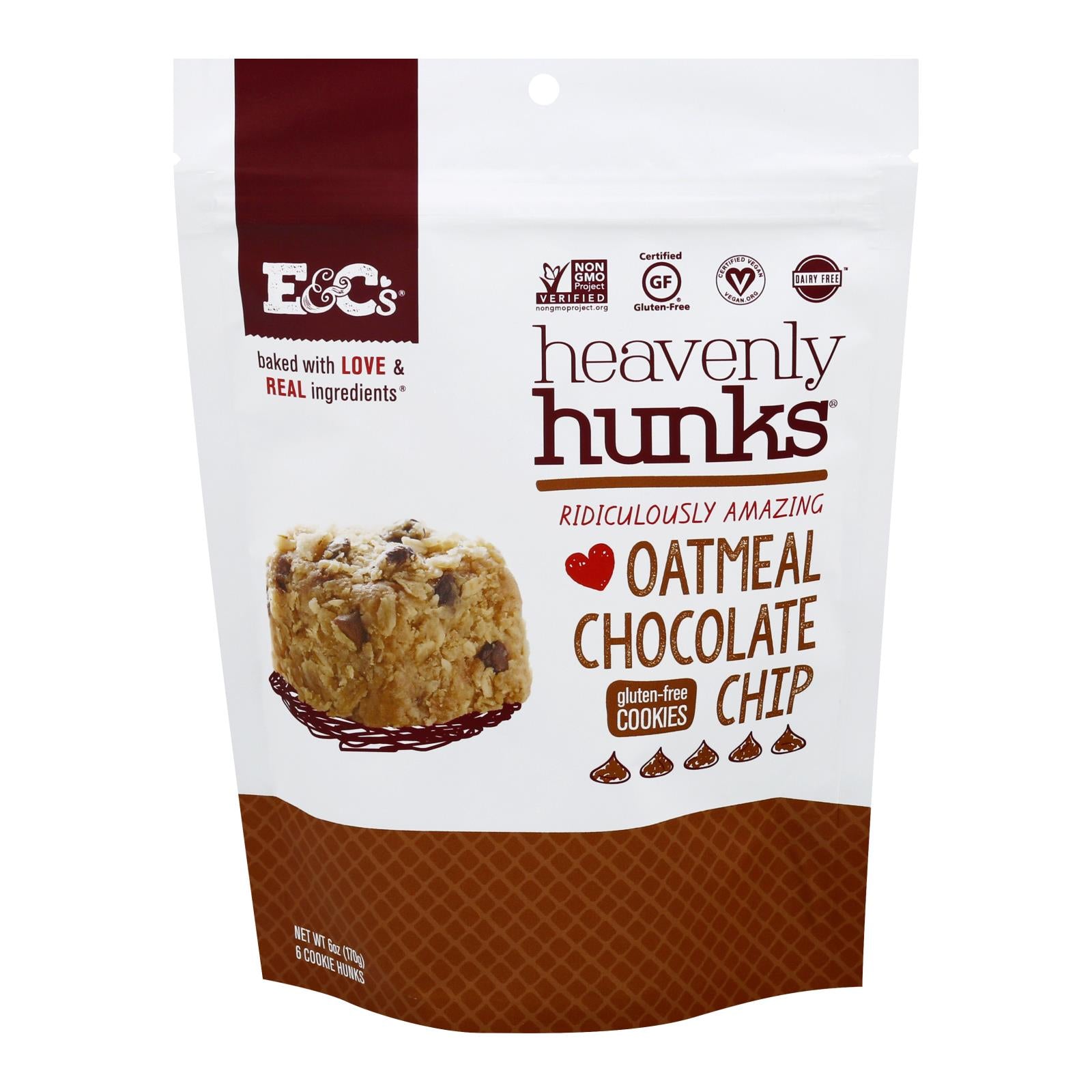 Heavenly Hunks - Cookie Oatmeal Chocolate Chip - Case Of 6 - 6 Oz - GreatEagleInc