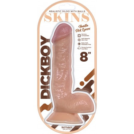 Dickboy Skins Dildo Vanilla Lovers 8in - GreatEagleInc