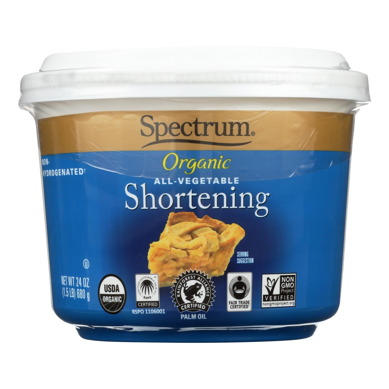 Spectrum Naturals Organic Shortening - Case Of 12 - 24 Oz. - GreatEagleInc
