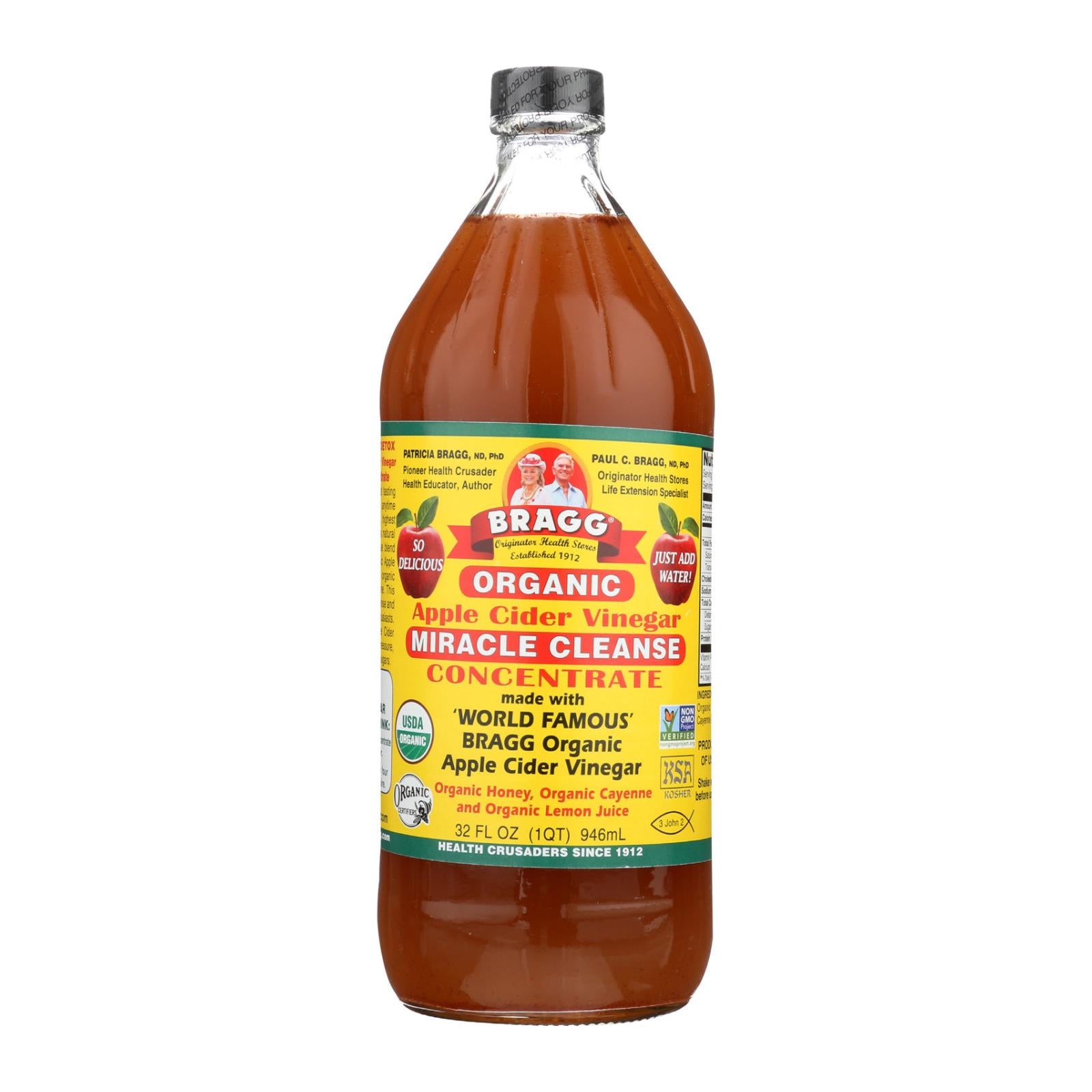 Bragg - Organic Apple Cider Vinegar - Miracle Cleanser Concentrate - Case Of 12 - 32 Fl Oz - GreatEagleInc