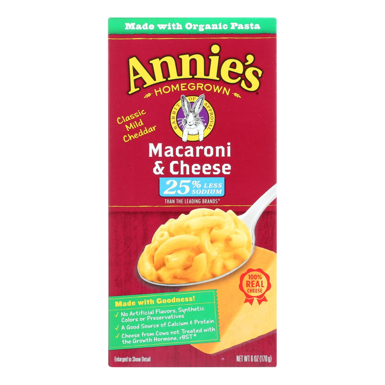 Annie's Homegrown Low Sodium Macaroni And Cheese - Case Of 12 - 6 Oz. - GreatEagleInc