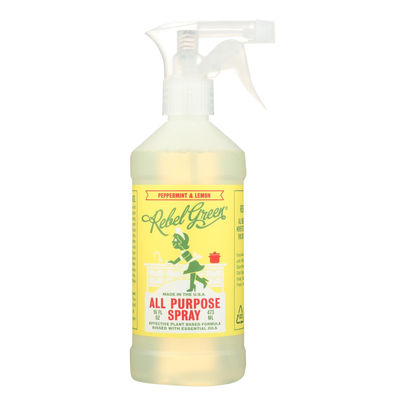 Rebel Green All Purpose Spray - Peppermint Lemon - Case Of 4 - 16 Fl Oz - GreatEagleInc