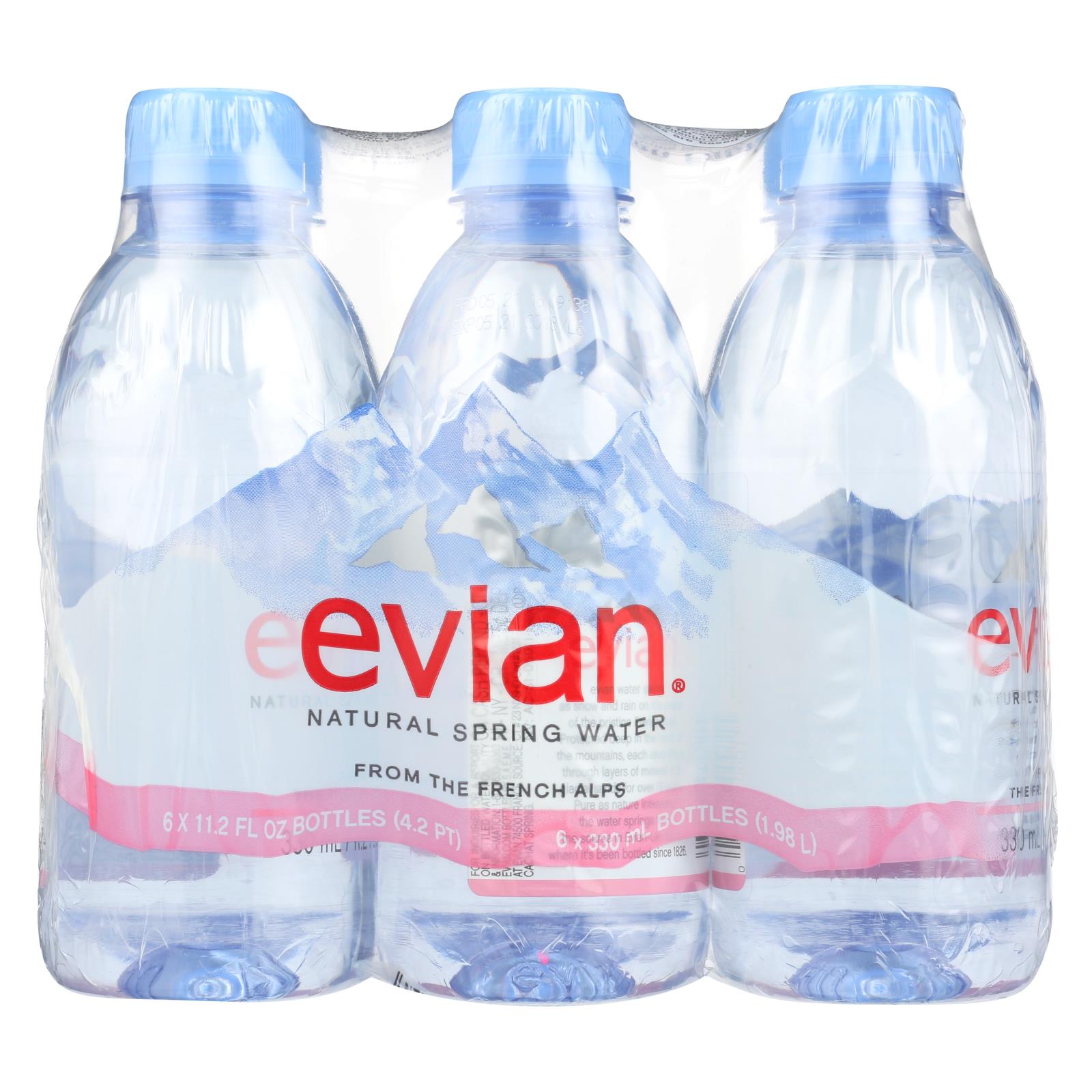 Evians Spring Water Spring Water - Natural - Case Of 4 - 6/11.2fl Oz - GreatEagleInc
