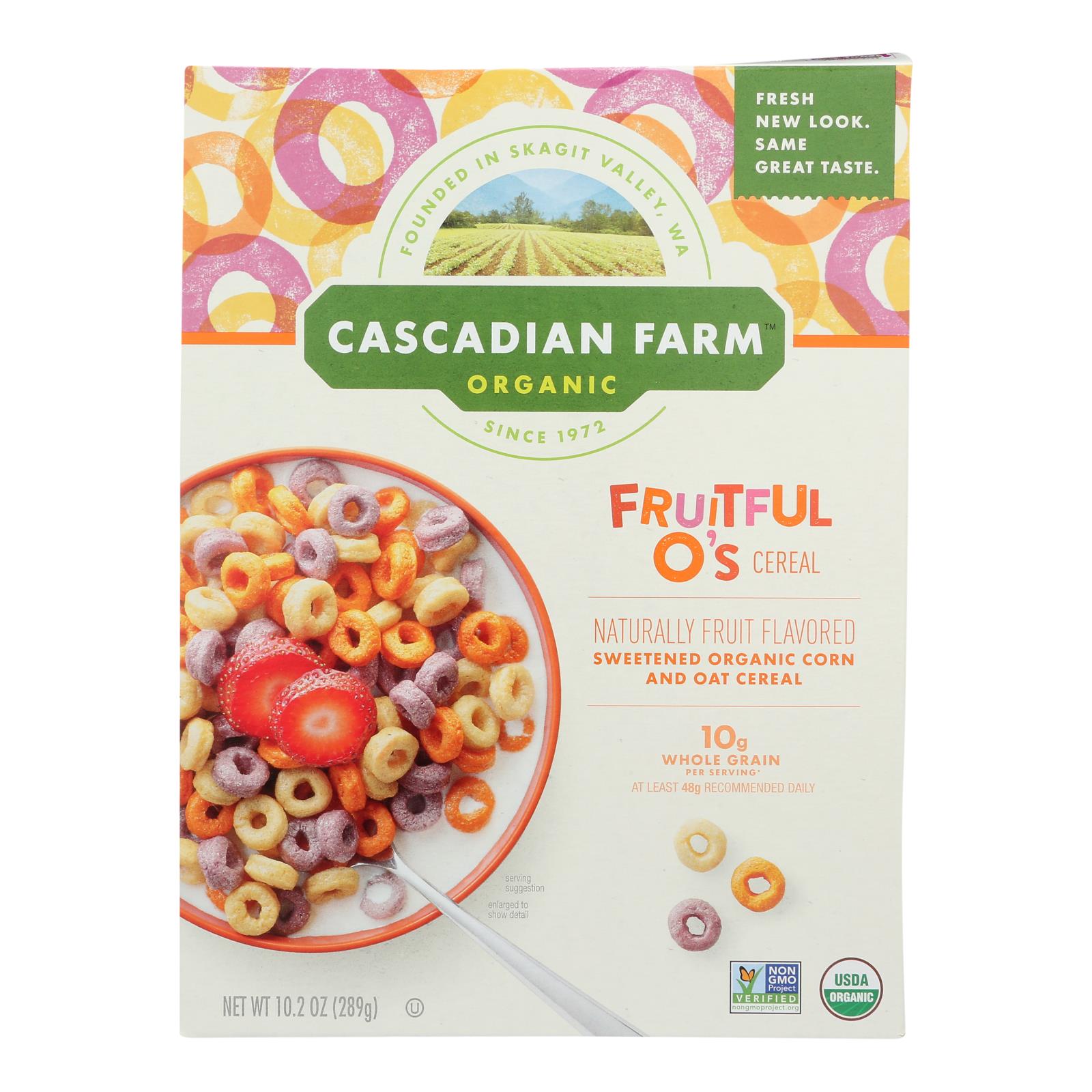 Cascadian Farm Organic Cereal - Fruitful Os - Case Of 10 - 10.2 Oz - GreatEagleInc