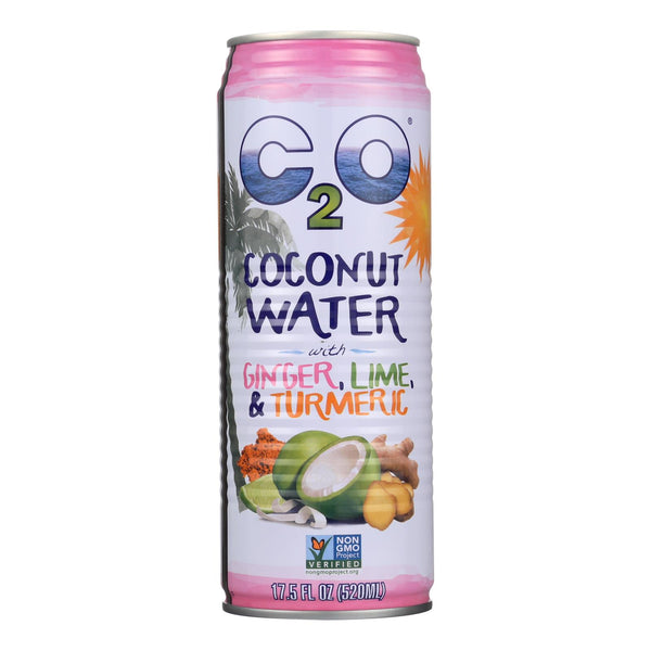 C2o - Pure Coconut Water - Ginger Lime And Tumeric - Case Of 12 - 17.5 Fl Oz. - GreatEagleInc