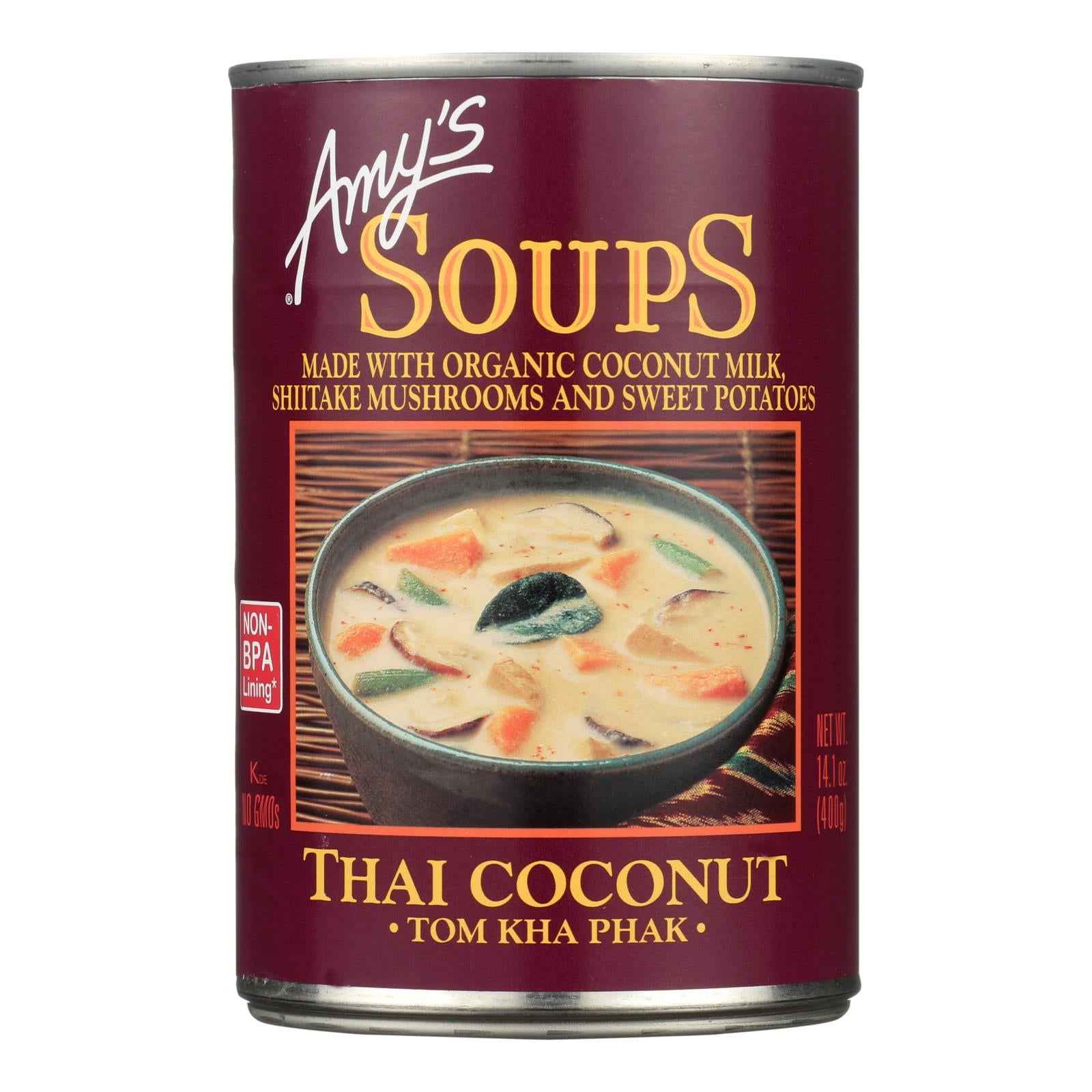 Amy's - Soup - Tom Kha Phak Thai Coconut - Case Of 12 - 14.1 Oz