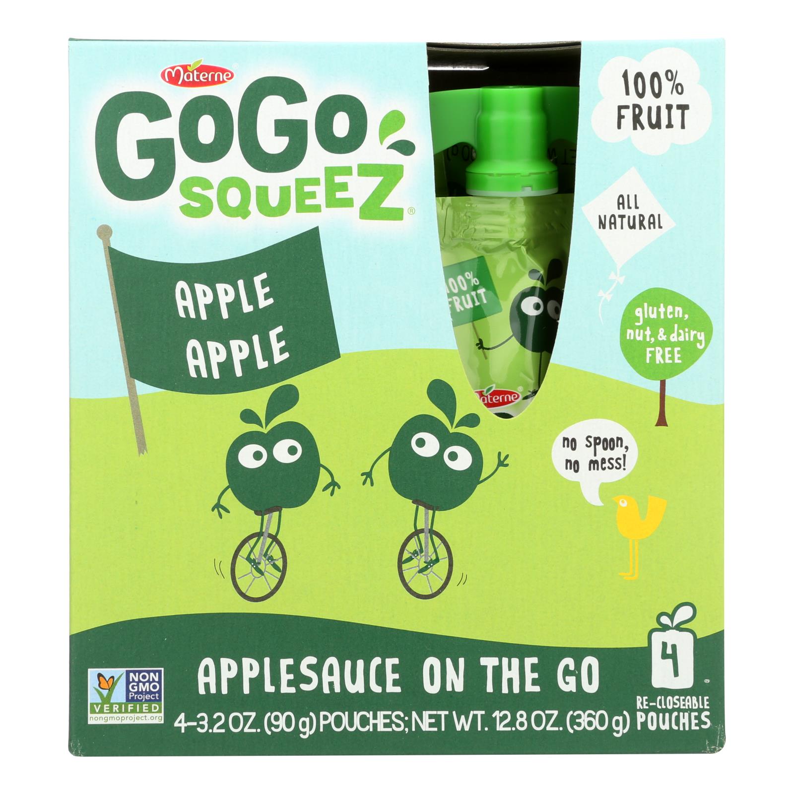 Gogo Squeeze Organic Applesauce - Apple - Case Of 12 - 3.2 Oz. - GreatEagleInc