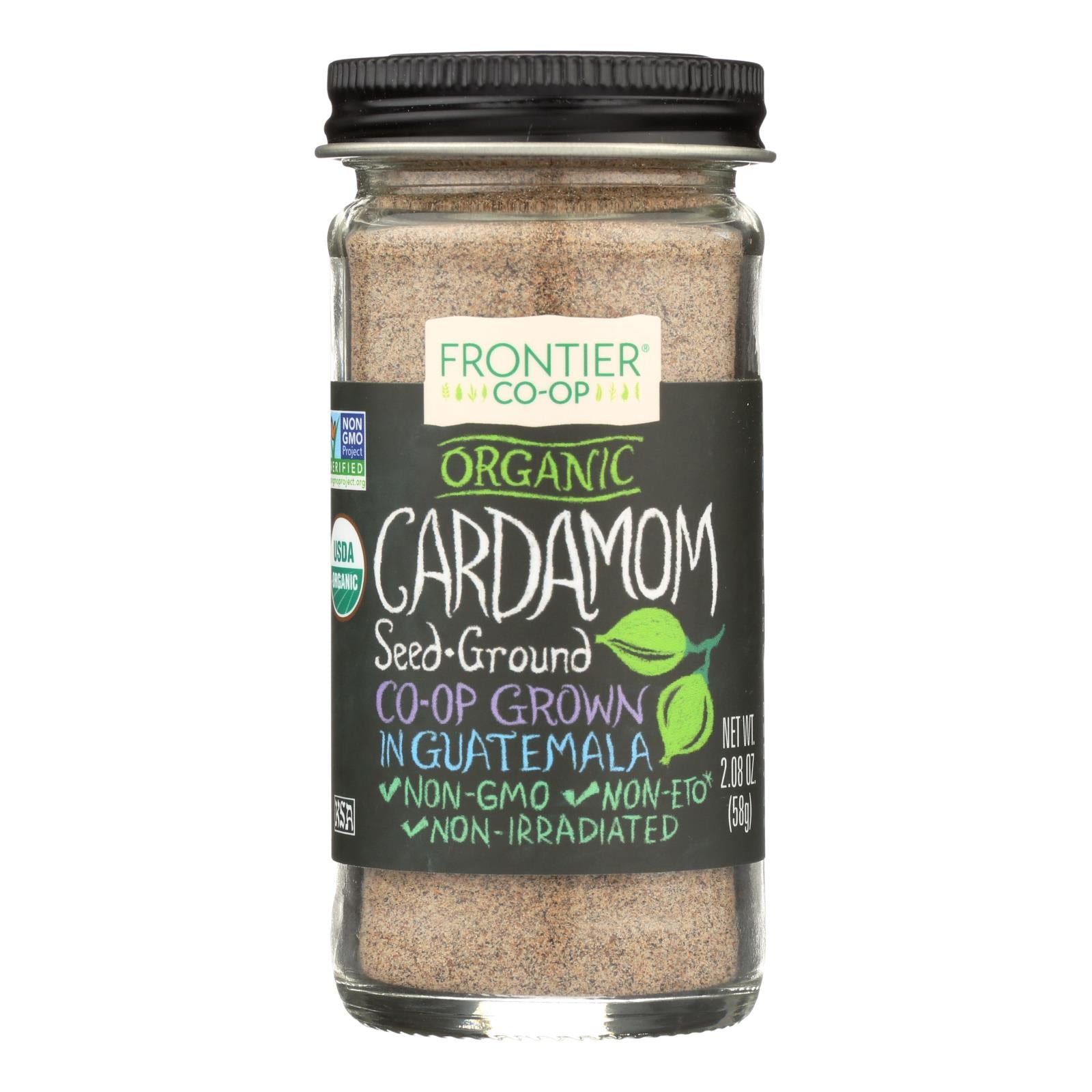 Frontier Herb Cardamom Seed - Organic - Ground - Decorticated - No Pods - 2.08 Oz - GreatEagleInc