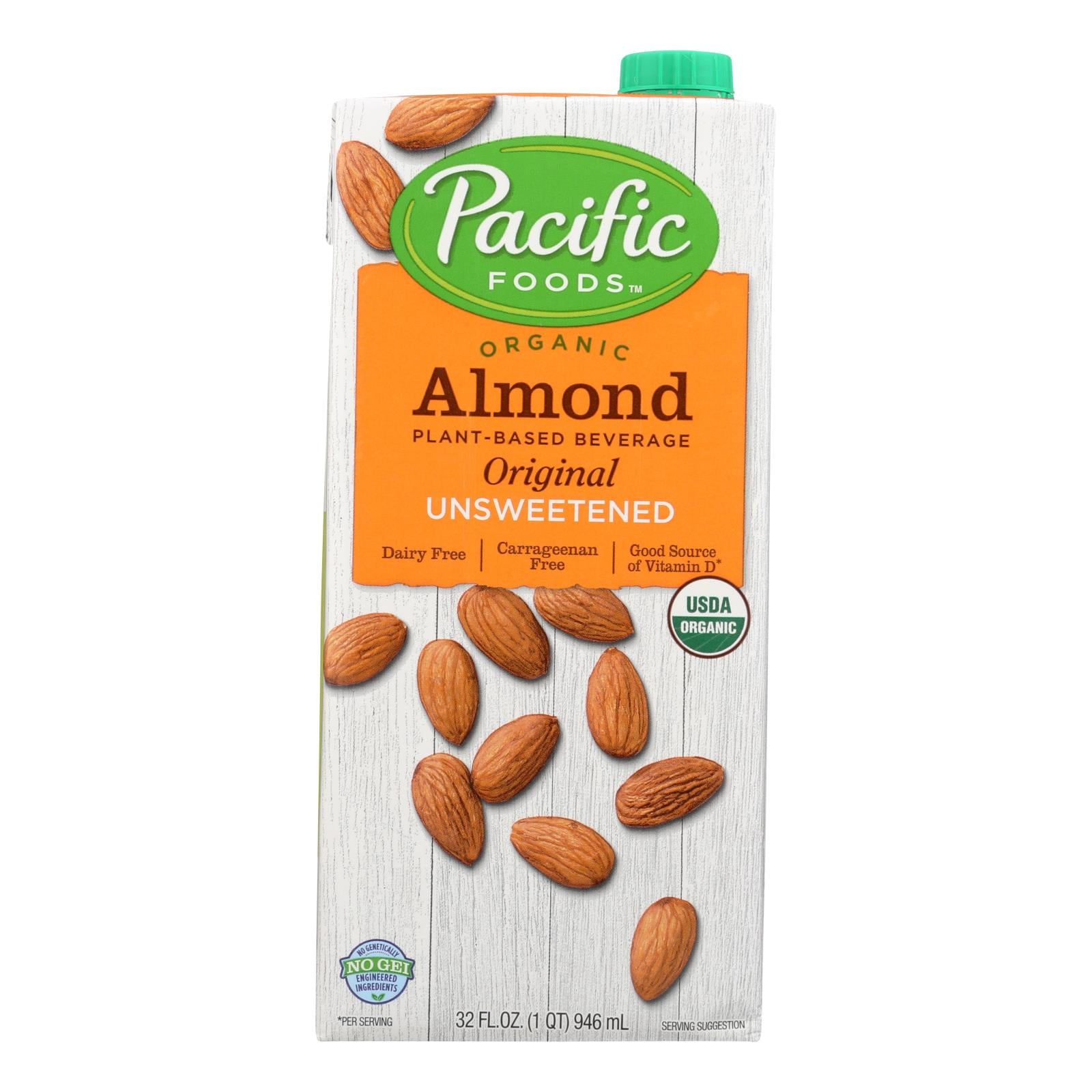 Pacific Natural Foods Almond Original - Unsweetened - Case Of 12 - 32 Fl Oz. - GreatEagleInc