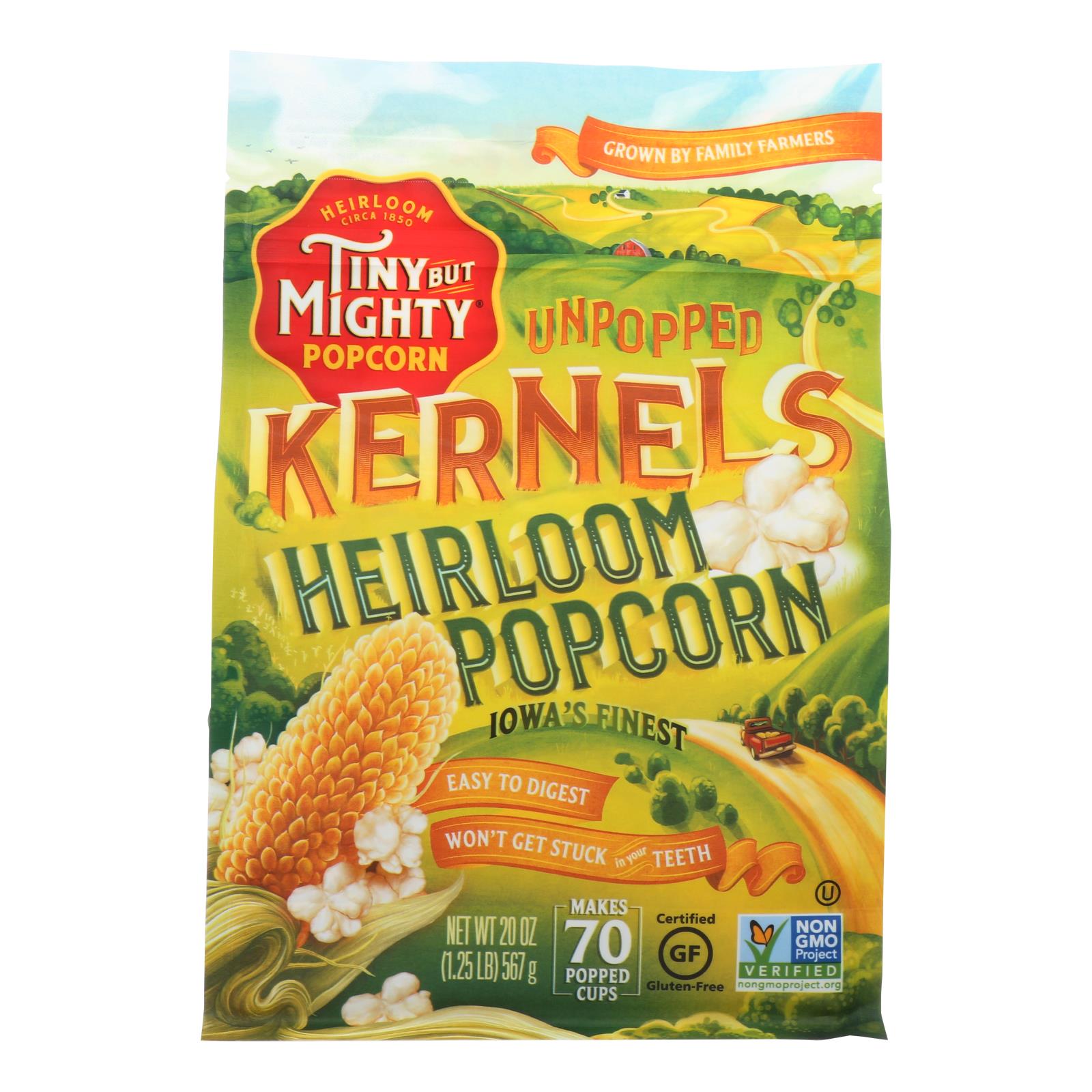 Tiny But Mighty Popcorn Popcorn - Unpopped Kernels - Case Of 8 - 20 Oz - GreatEagleInc