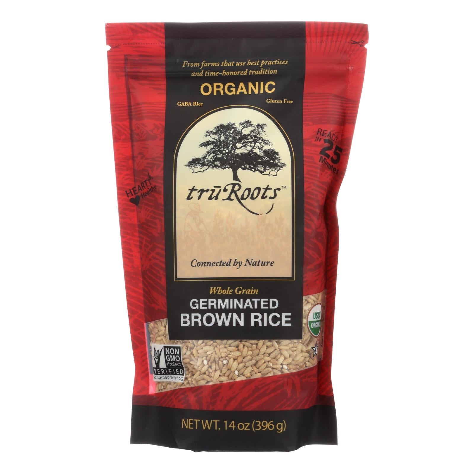 Truroots Organic Germinated Brown Rice - Whole Grain - Case Of 6 - 14 Oz. Truroots