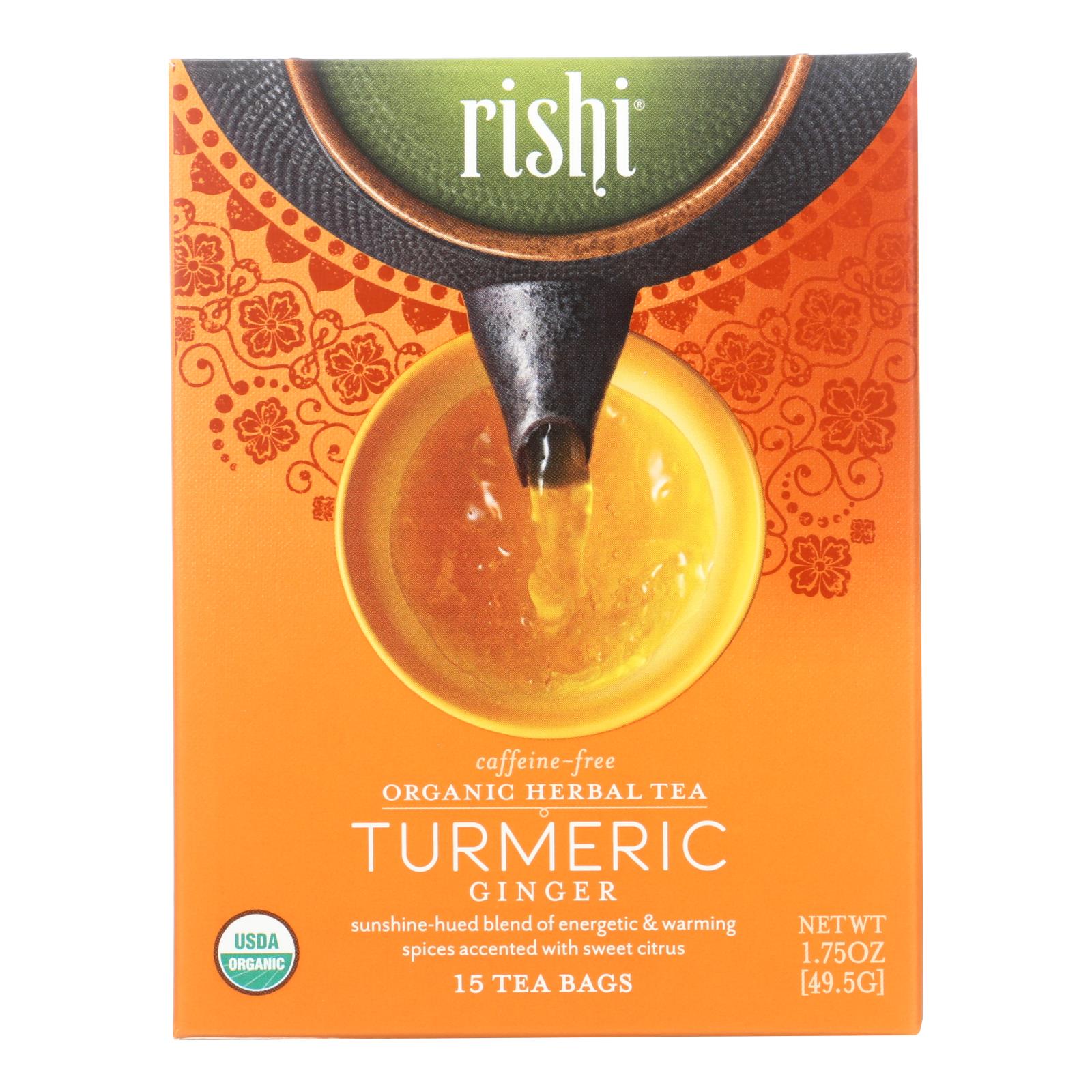 Rishi Tea Bag - Turmeric Ginger - Case Of 6 - 15 Bags - GreatEagleInc