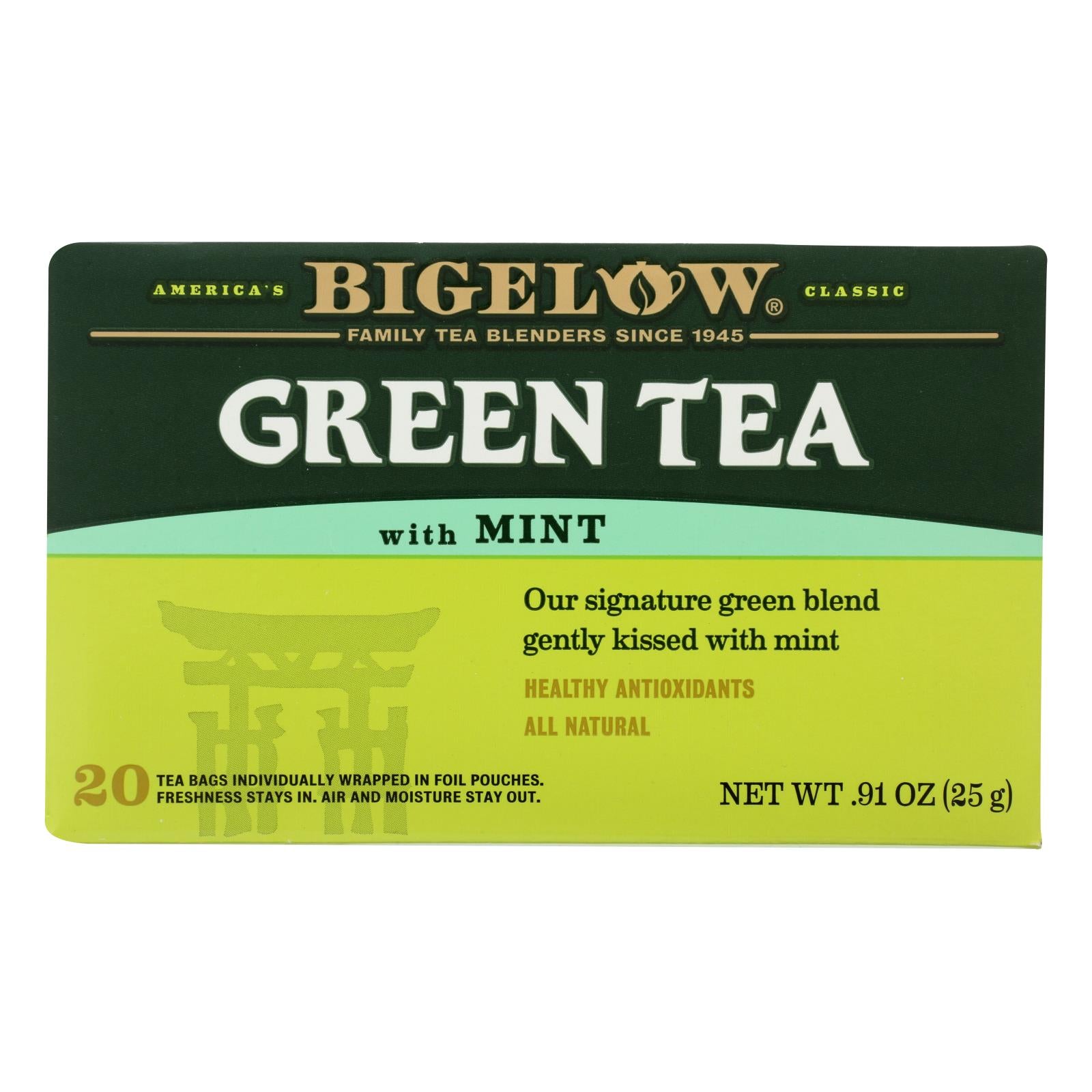 Bigelow Tea Green Tea - With Mint - Case Of 6 - 20 Bag - GreatEagleInc