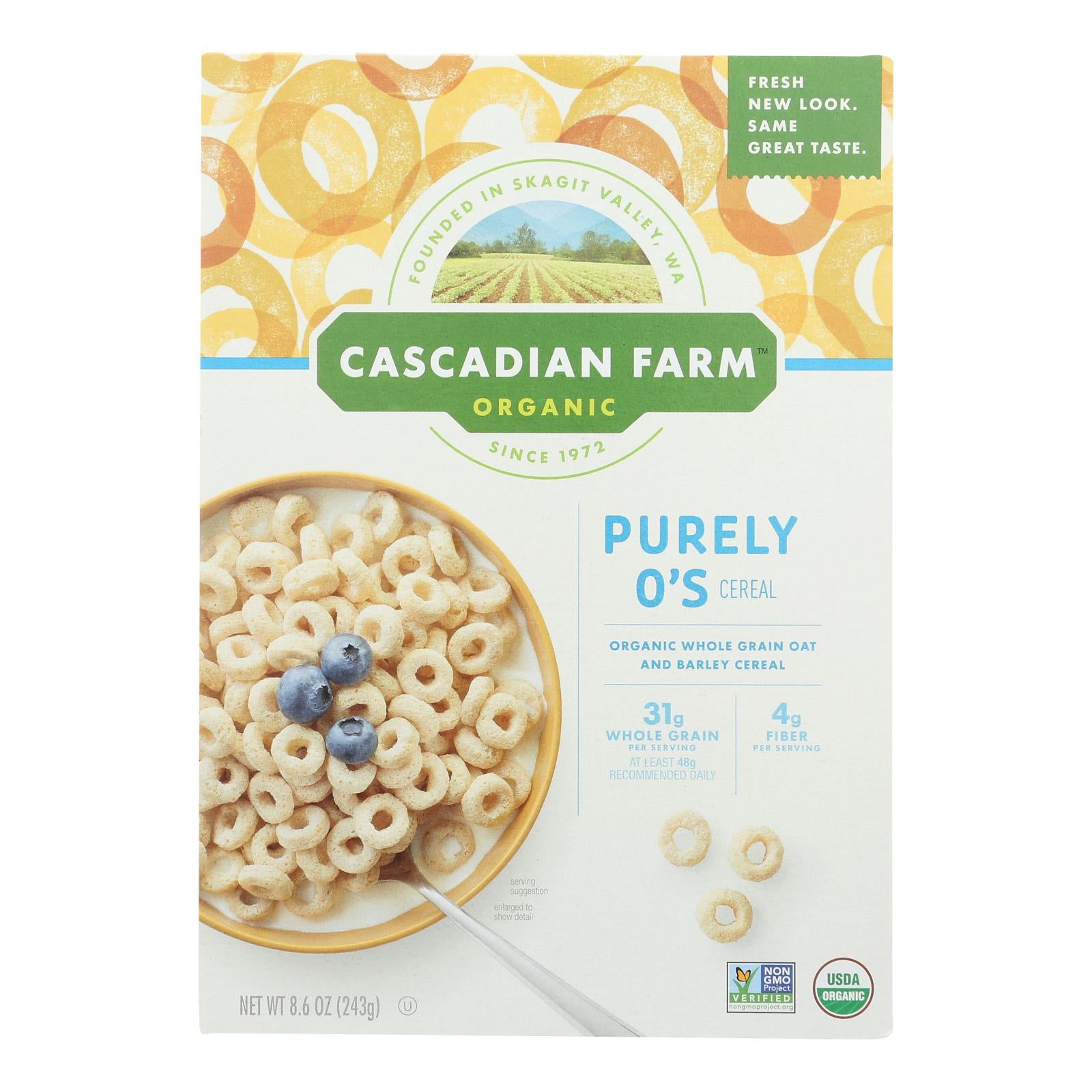 Cascadian Farm Cereal - Organic - Purely Os - 8.6 Oz - Case Of 12 - GreatEagleInc