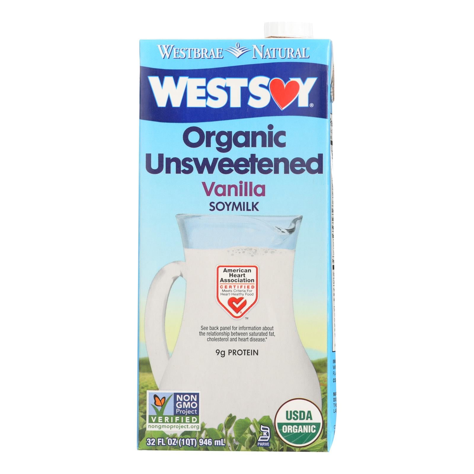 Westsoy Organic Vanilla - Unsweetened - Case Of 12 - 32 Fl Oz. - GreatEagleInc