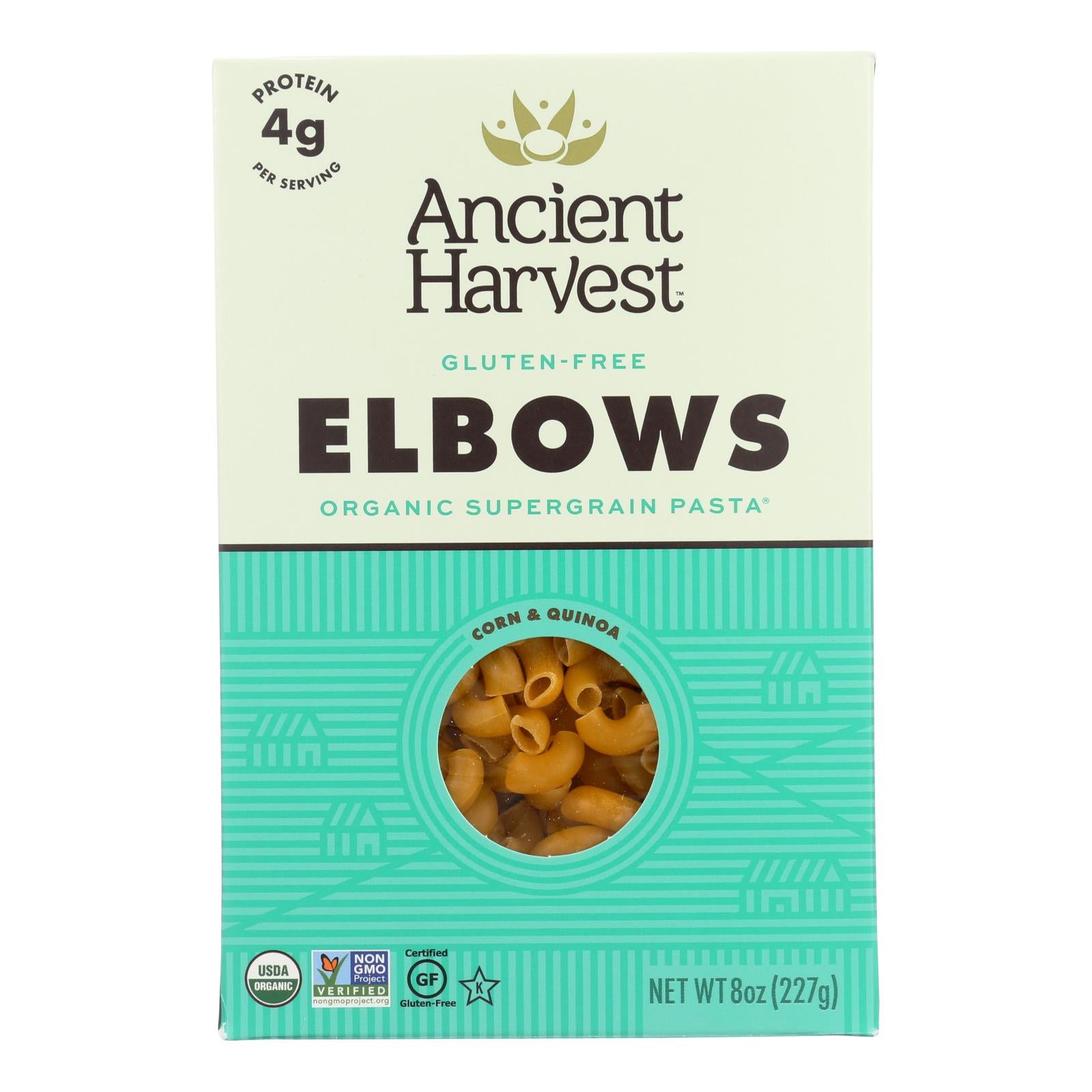 Ancient Harvest Organic Quinoa Supergrain Pasta - Elbows - Case Of 12 - 8 Oz - GreatEagleInc