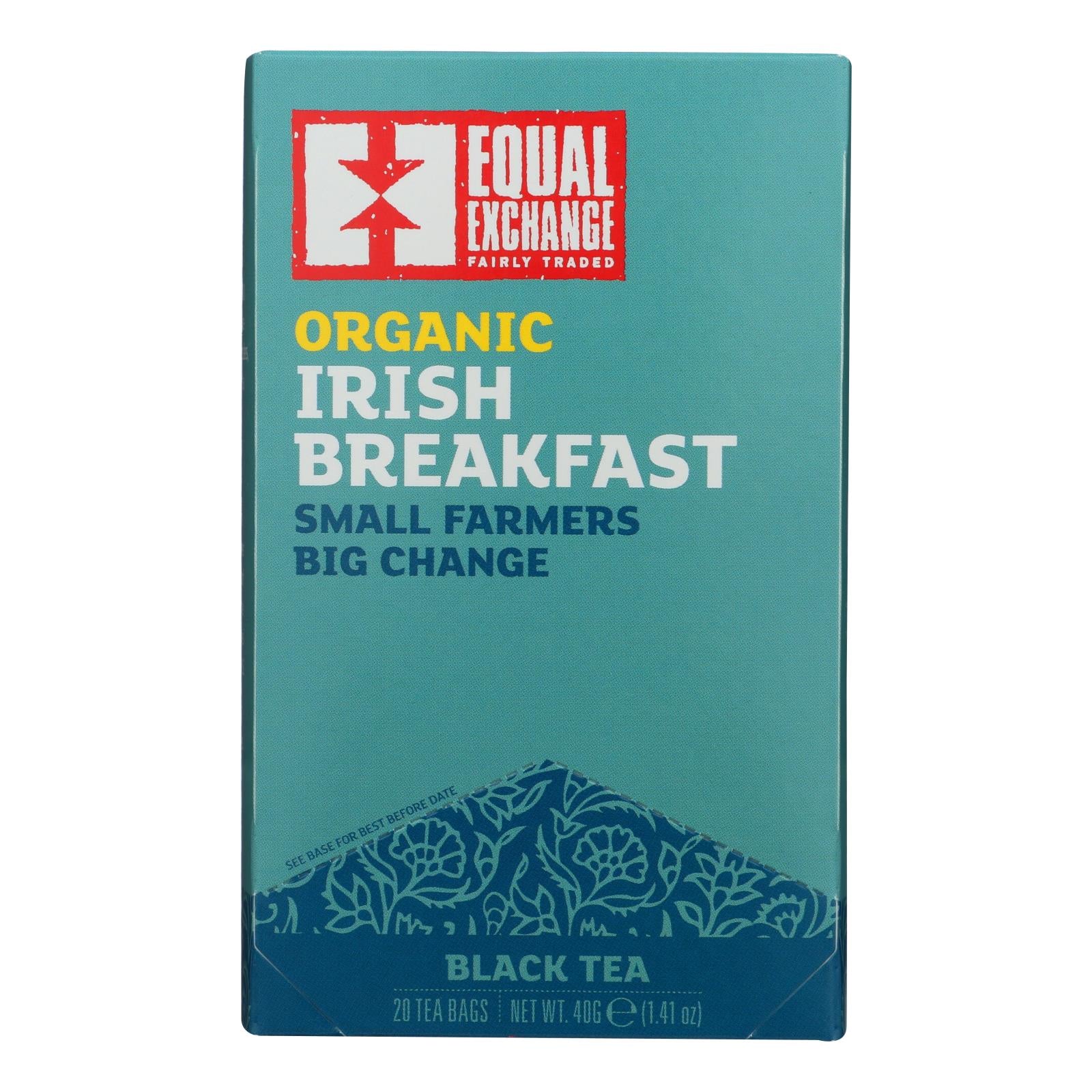 Equal Exchange Organic Irish Breakfast Tea - Irish Breakfast - Case Of 6 - 20 Bags - GreatEagleInc