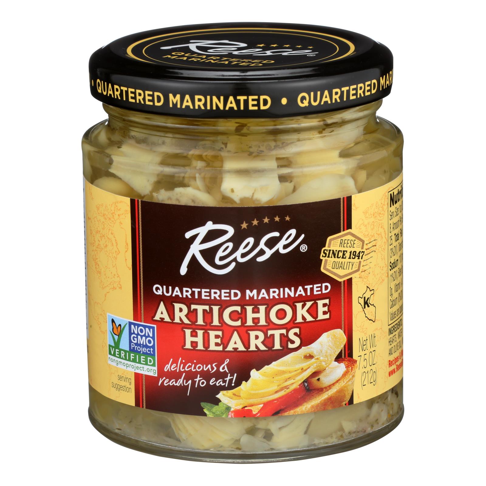 Reese Marinated Artichoke Hearts - Quartered - Case Of 12 - 7.5 Oz. - Eco-Friendly Home & Grocery