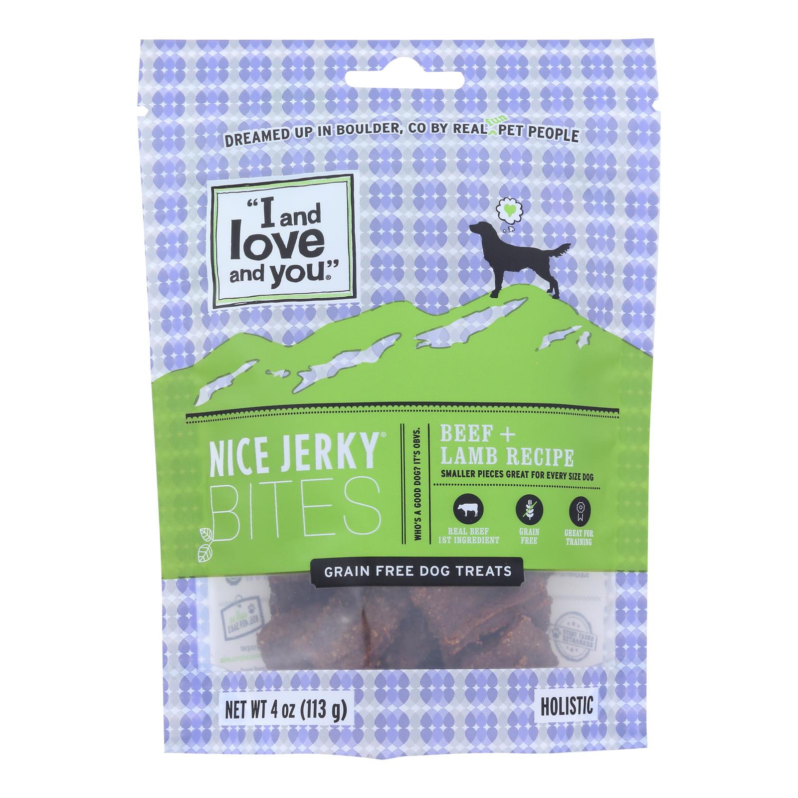 I And Love And You Nice Beef + Lamb Jerky Bites Dog Treats - Case Of 6 - 4 Oz - GreatEagleInc