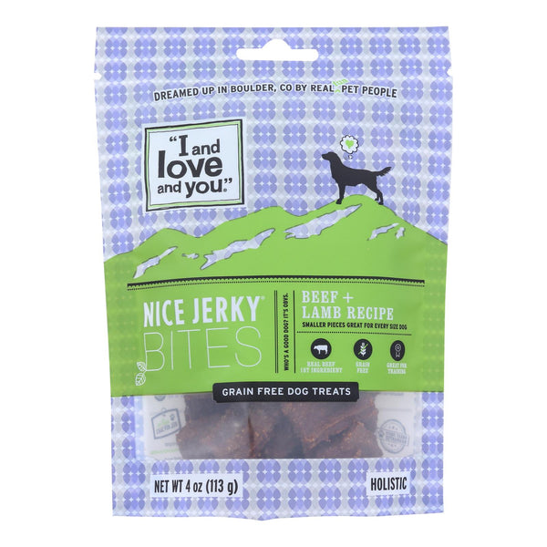 I And Love And You Nice Beef + Lamb Jerky Bites Dog Treats - Case Of 6 - 4 Oz - GreatEagleInc