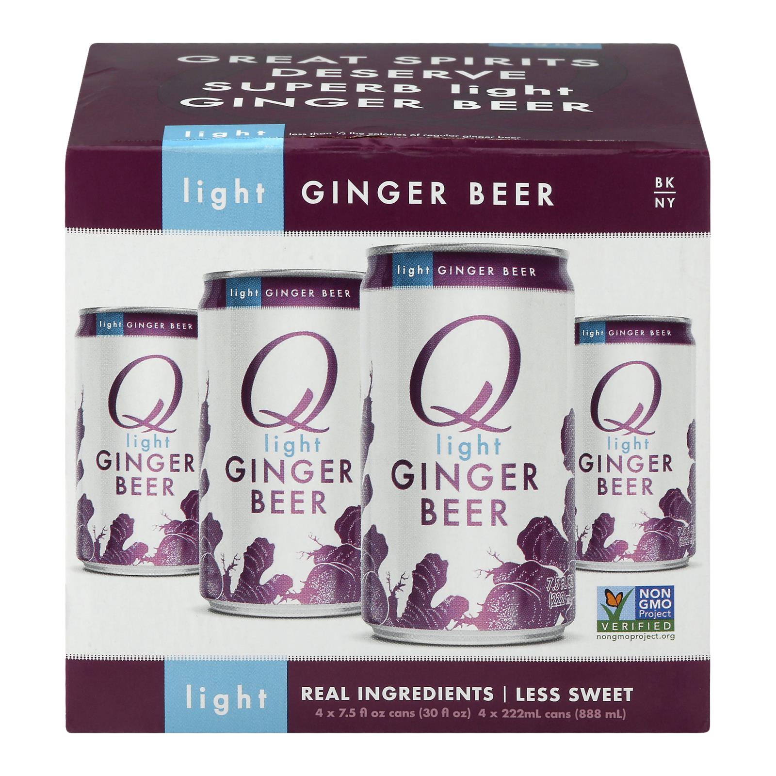 Q Drinks - Ginger Beer Light - Case Of 6 - 4/7.5 Fz - GreatEagleInc