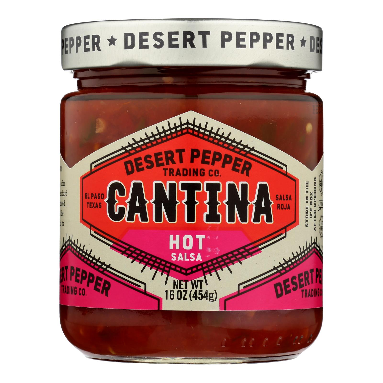 Desert Pepper Trading Cantina Salsa - Hot Red - Case Of 6 - 16 Oz - Eco-Friendly Home & Grocery